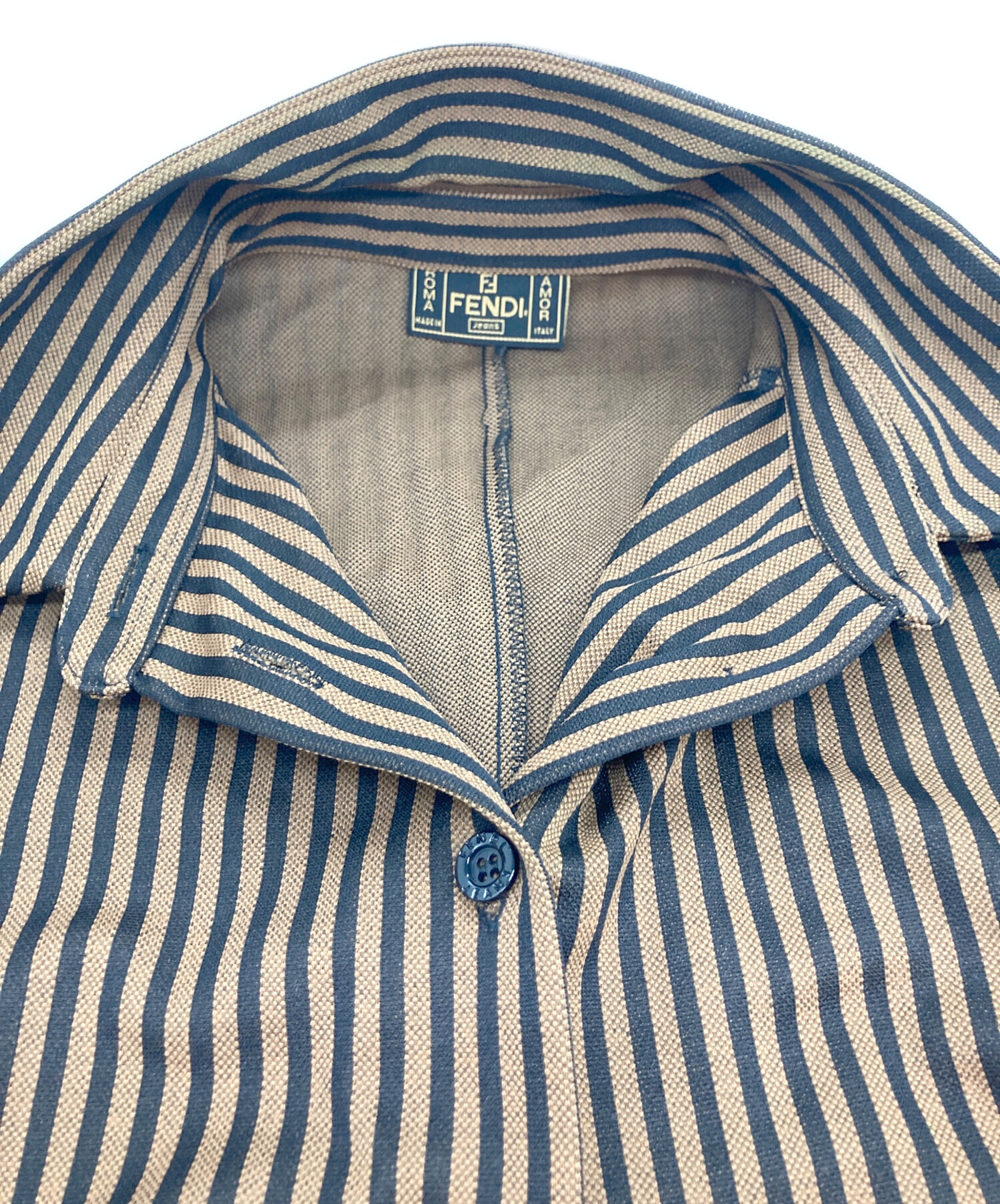 【FENDI】【未使用】ストライプシャツ39 中古・古着通販】FENDI (フェンディ) ストライプシャツ ブラウン