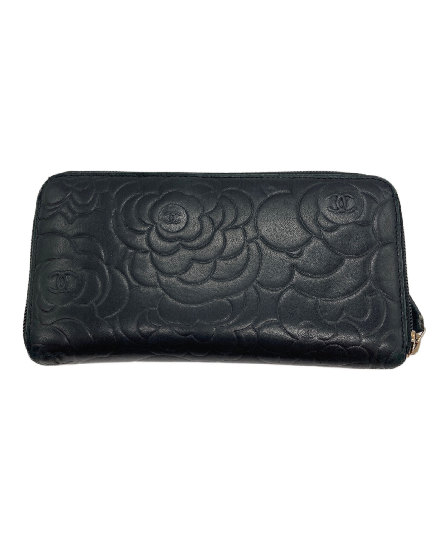 中古・古着通販】CHANEL (シャネル) カメリアラウンドファスナー長財布 