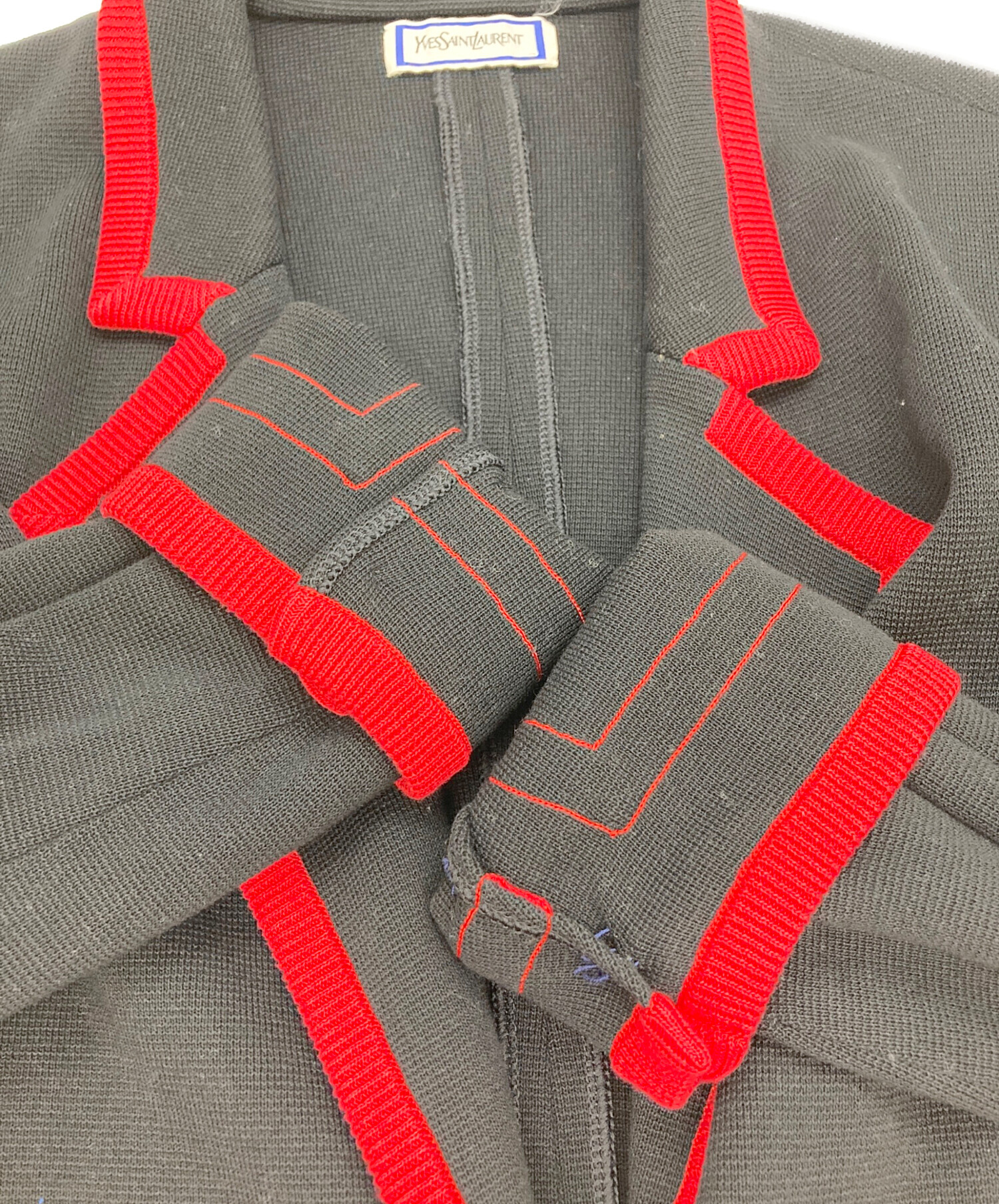 ジャケット・アウター Vintage Yves Saint Laurent knit jacket 中古・古着通販】Yves Saint Laurent (イヴサンローラン) ニットダブル