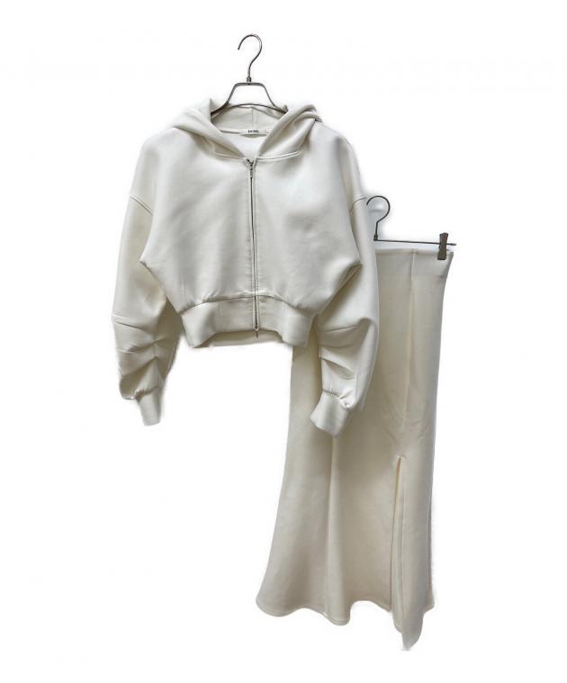 SNIDEL スウェット　セットアップ　白 中古・古着通販】Snidel (スナイデル) Sustainaスウェットセットアップ