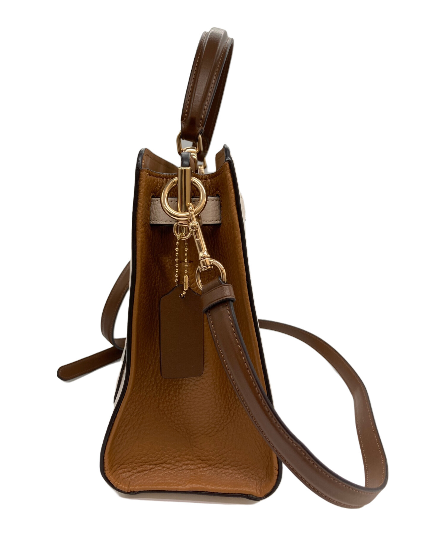 中古・古着通販】COACH (コーチ) ターンロック2wayバッグ ベージュ