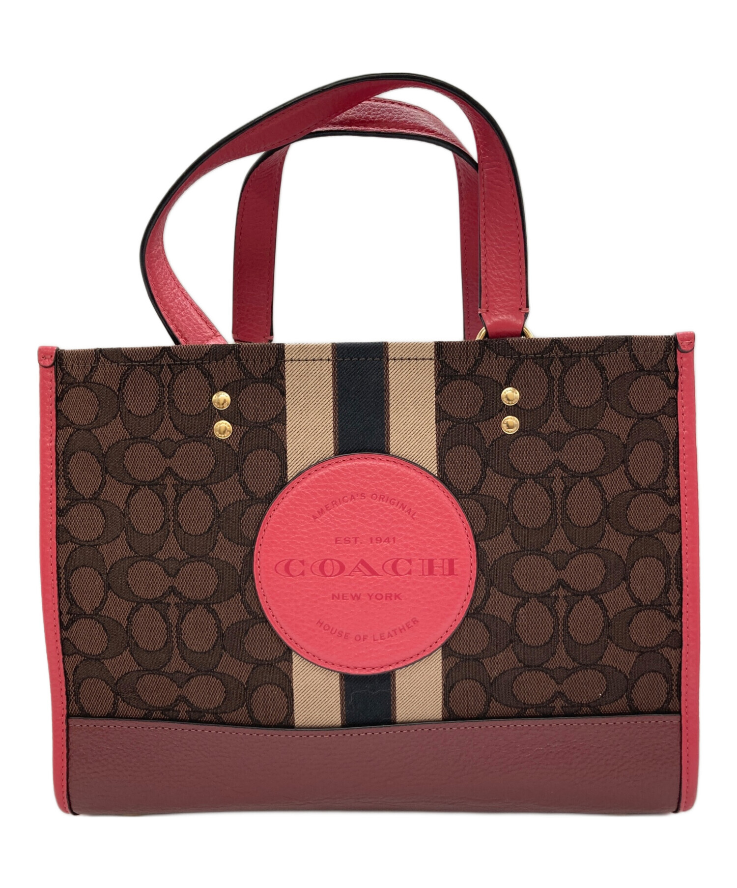 中古・古着通販】COACH (コーチ) シグネチャーハンドバッグ ピンク