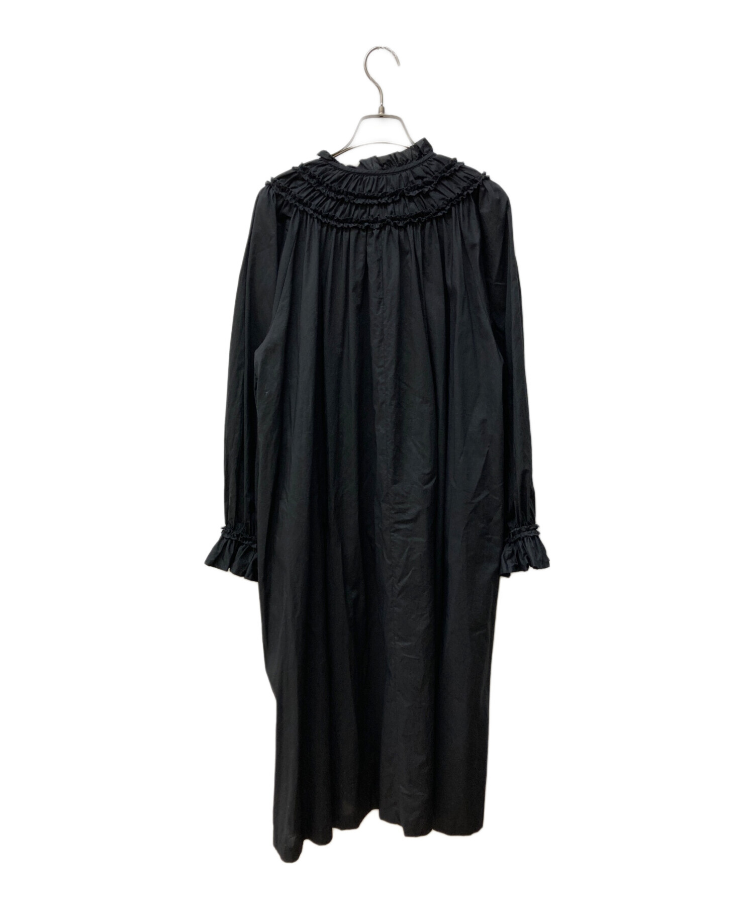 PINK HOUSE ワンピース ブラック ベルト付属 ビンテージ 中古・古着通販】PINK HOUSE (ピンクハウス) ローンフリルシャツ