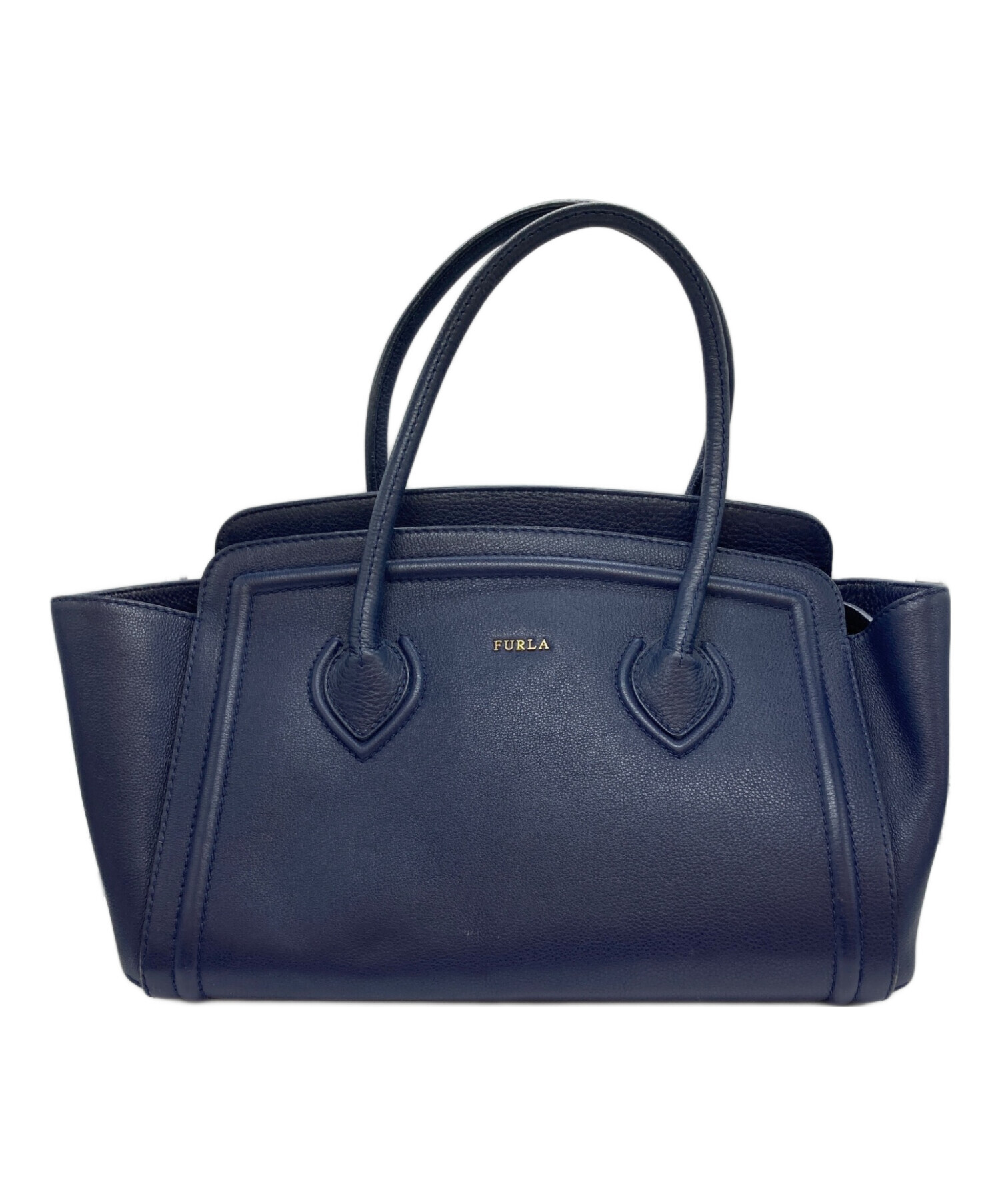 中古・古着通販】FURLA (フルラ) レザートートバッグ ネイビー