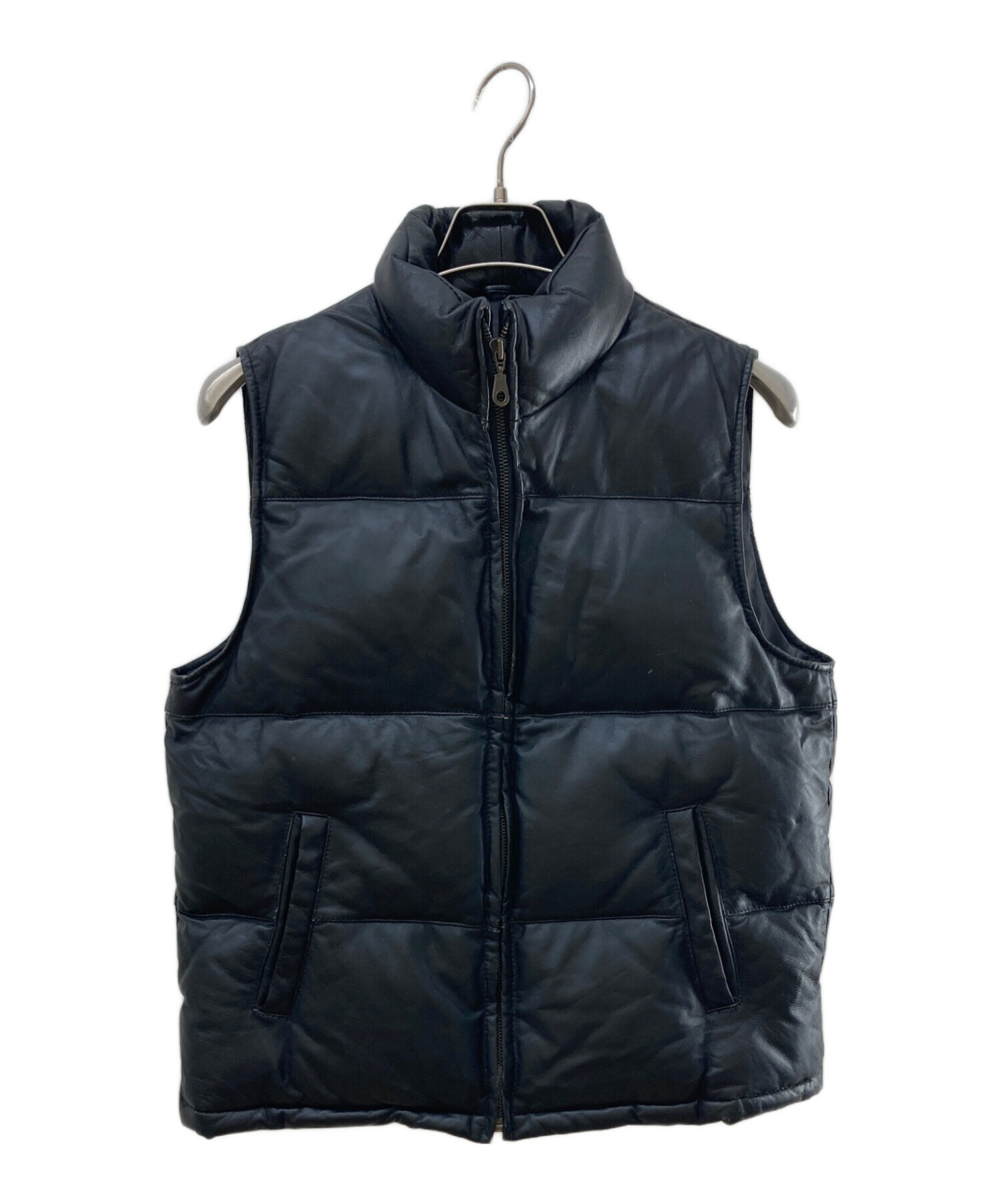 Pierucci ダウン ベスト レザー 羊革 アメカジ Y2K ピエルッチ 中古・古着通販】pierucci (ピエルッチ) レザーダウンベスト ブラック