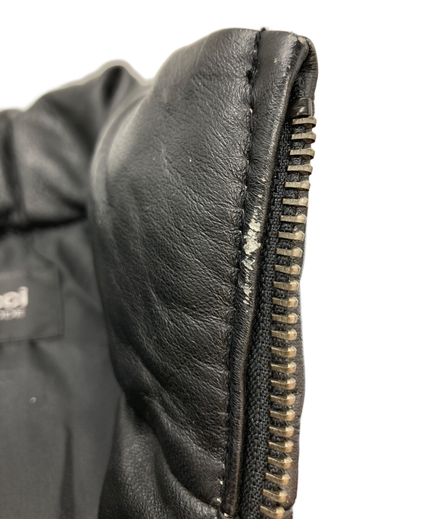 中古・古着通販】pierucci (ピエルッチ) レザーダウンベスト ブラック