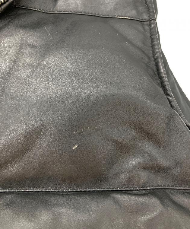 中古・古着通販】pierucci (ピエルッチ) レザーダウンベスト ブラック