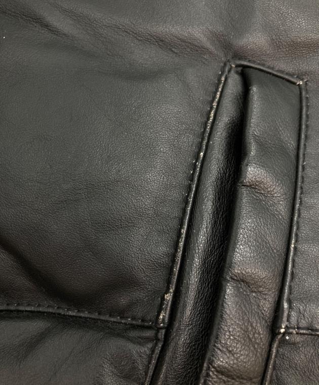 中古・古着通販】pierucci (ピエルッチ) レザーダウンベスト ブラック