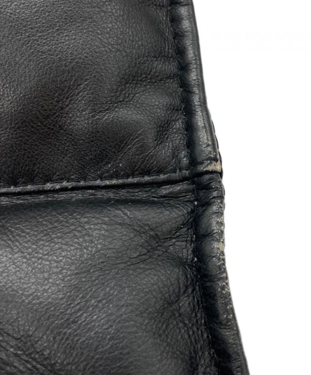 中古・古着通販】pierucci (ピエルッチ) レザーダウンベスト ブラック