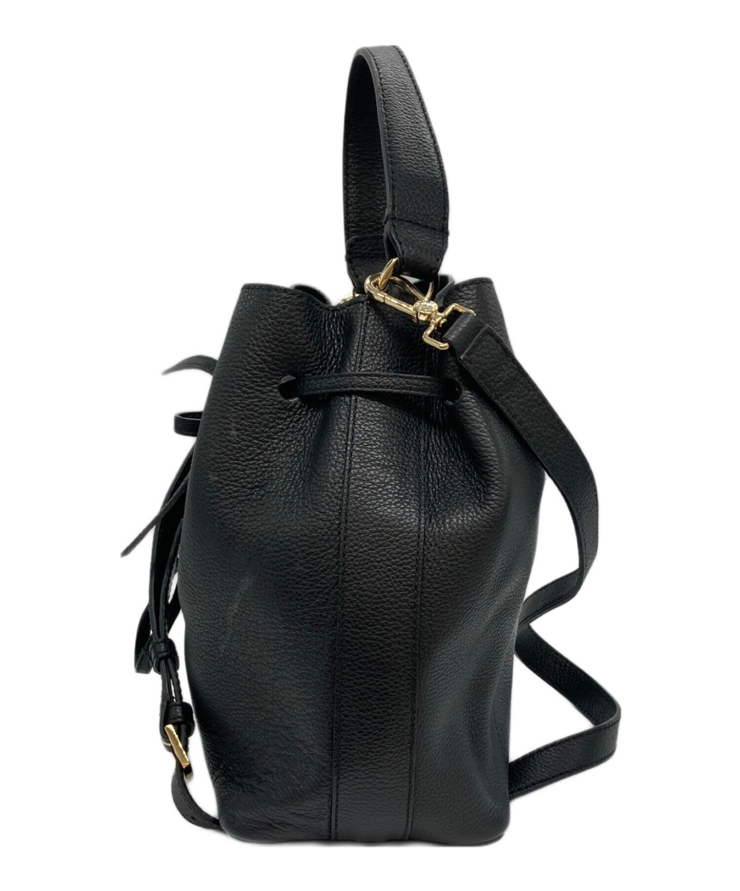中古・古着通販】FURLA (フルラ) 巾着ハンドバッグ ブラック｜ブランド 