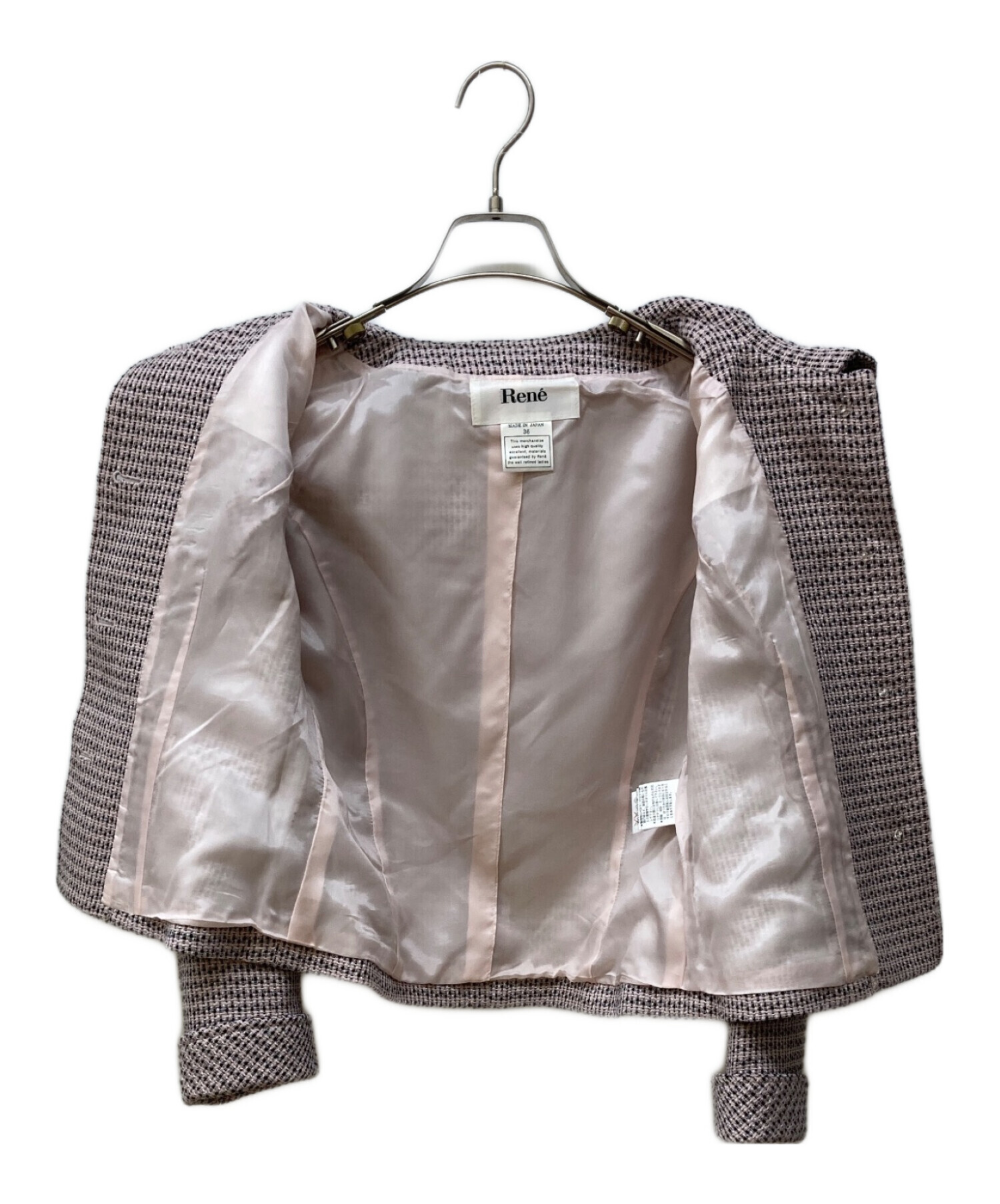 中古・古着通販】Rene (ルネ) ツイードセットアップ ピンク サイズ:36