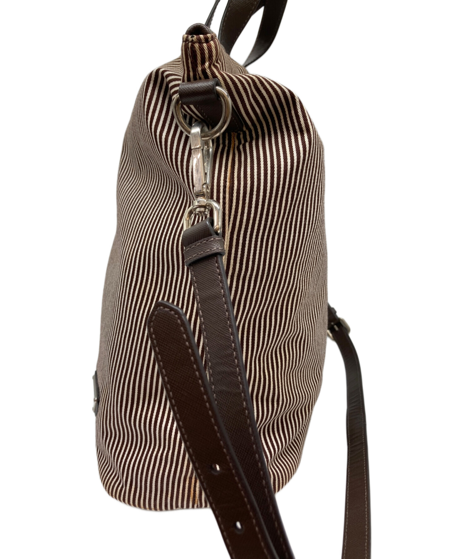 中古・古着通販】PRADA (プラダ) 2WAYストライプキャンバスバッグ