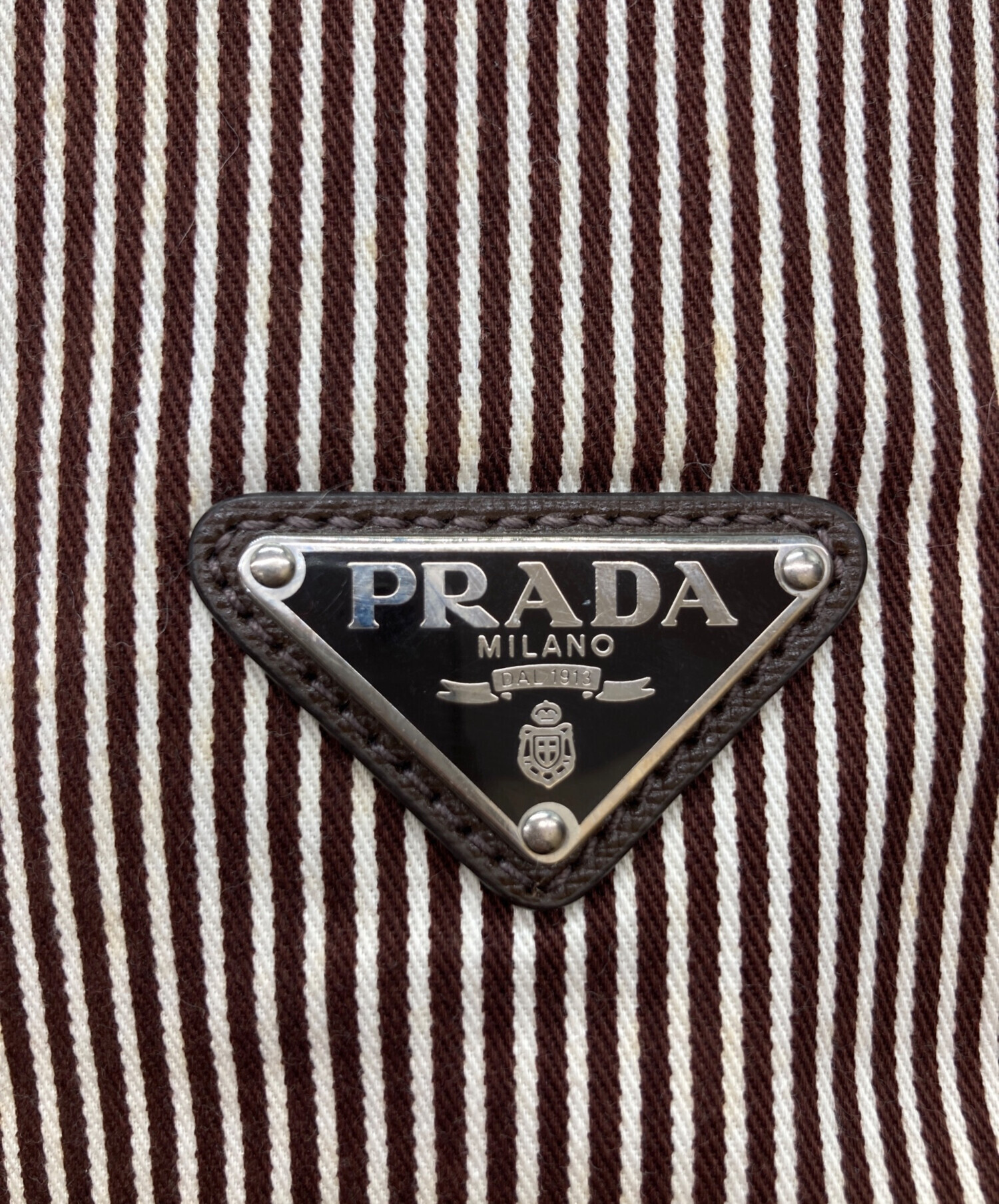 中古・古着通販】PRADA (プラダ) 2WAYストライプキャンバスバッグ