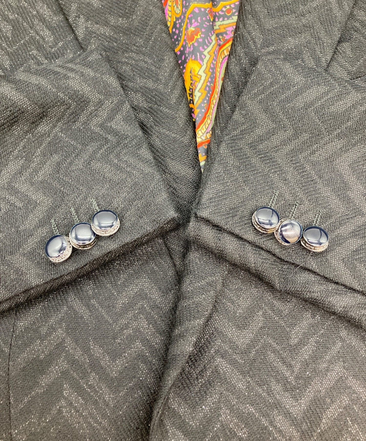 中古・古着通販】ETRO (エトロ) ペイズリーライニングラメテーラード