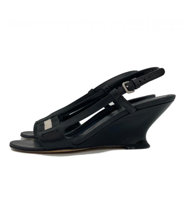 中古・古着通販】BALLY (バリー) ストラップレザーサンダル ブラック