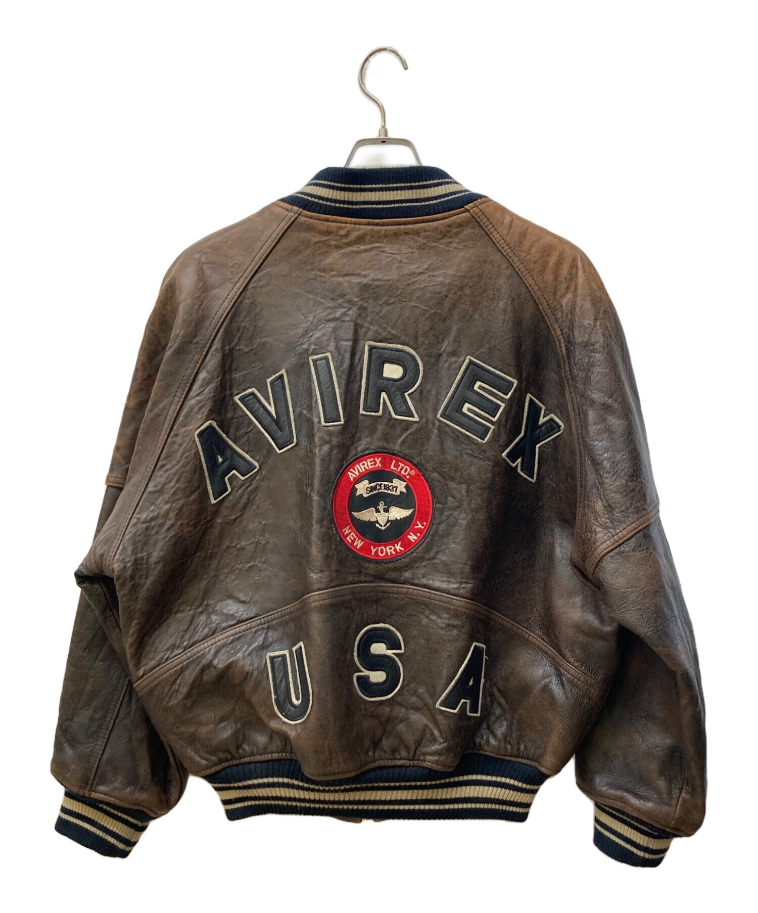 中古・古着通販】AVIREX (アヴィレックス) レザースタジャン ブラウン