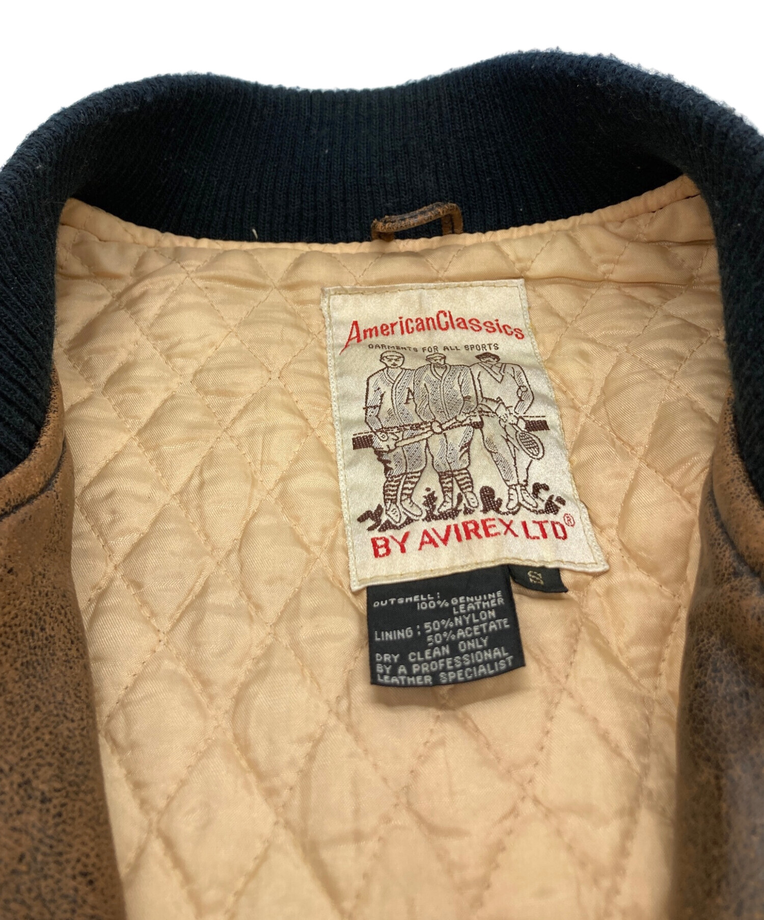 アビレックス　レザージャケット　スタジャン　ブラウン 中古・古着通販】AVIREX (アヴィレックス) レザー スタジャン