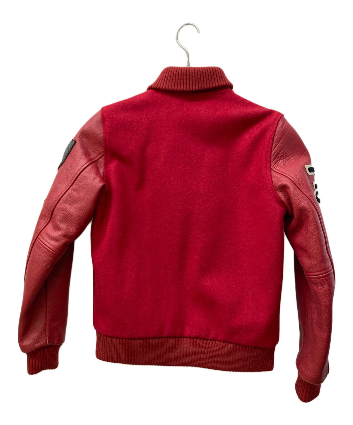 中古・古着通販】AVIREX (アヴィレックス) 袖レザースタジャン レッド