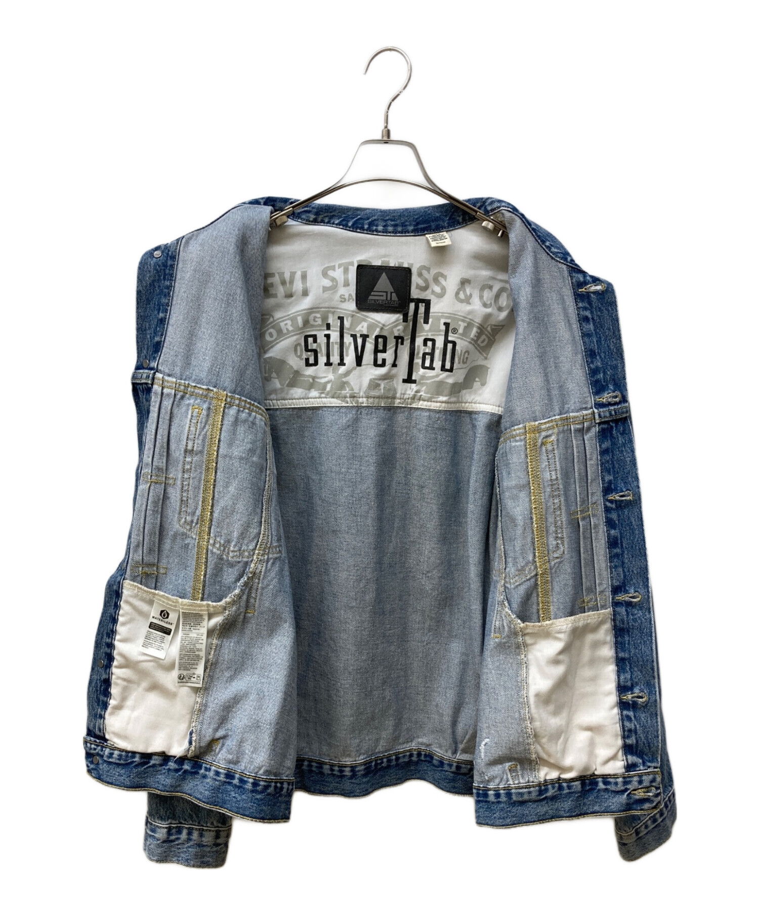 リーバイス　シルバータブ　デニムジャケット　ブルゾン　古着　XL程度 Levi's リーバイス シルバータブ デニムジャケット メンズL 古着