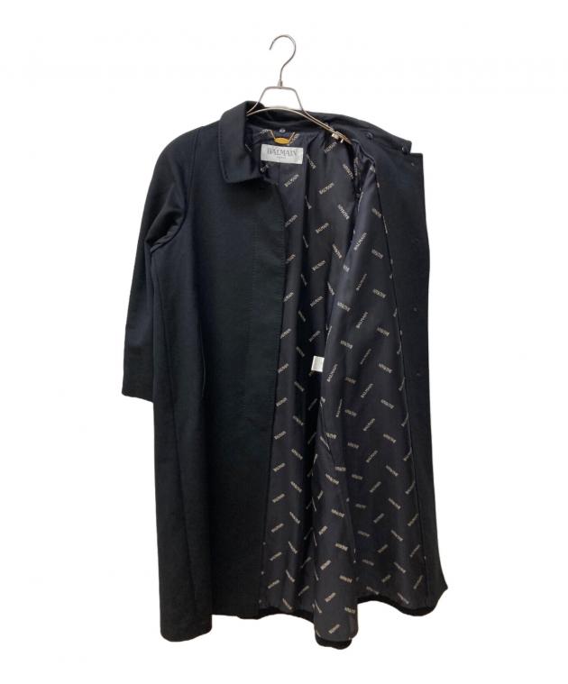 値下げ カシミヤ ブラック コート BALMAIN 中古・古着通販】BALMAIN (バルマン) カシミヤコート ブラック サイズ