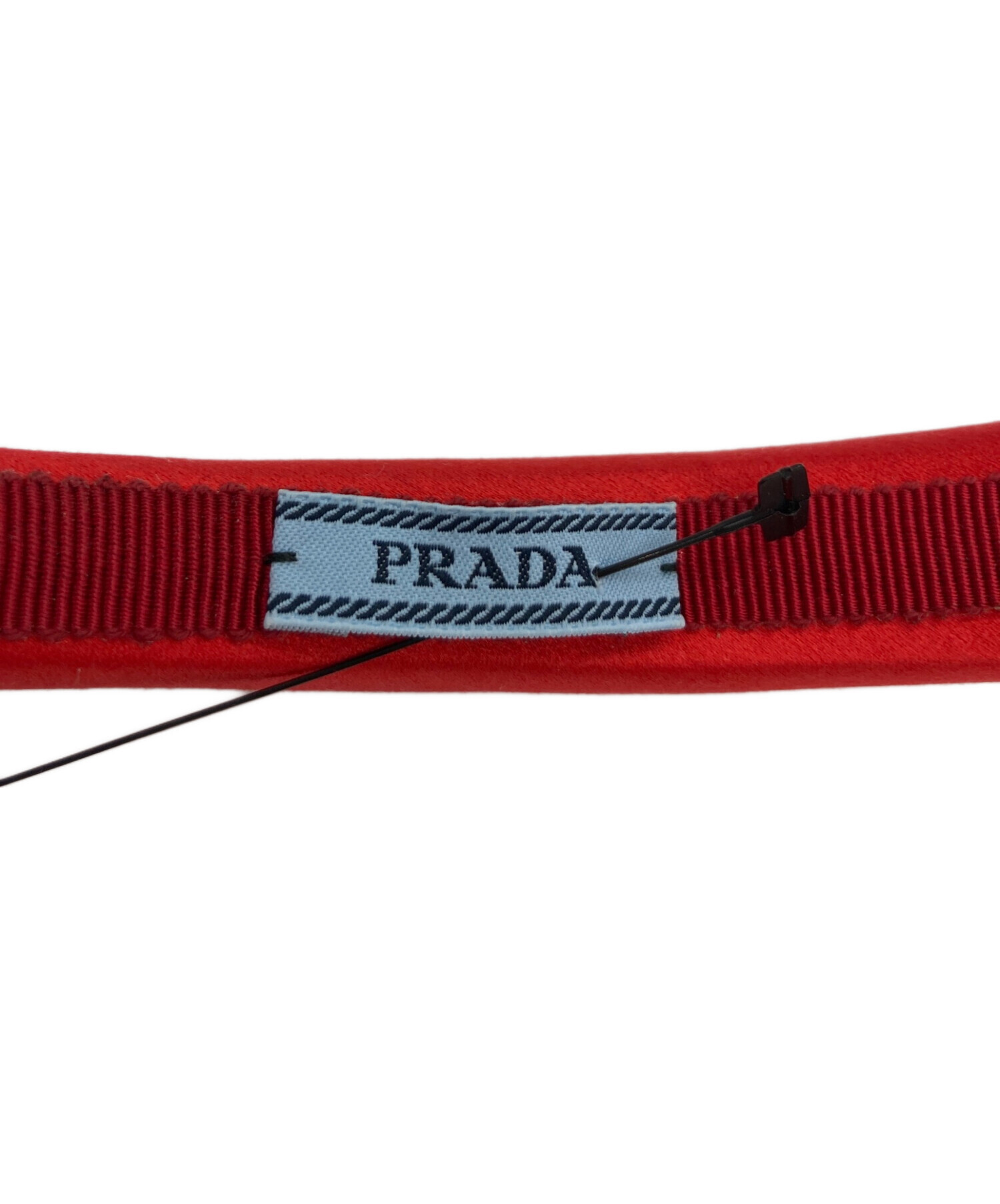 中古・古着通販】PRADA (プラダ) リボン付ヘアカチューシャ レッド