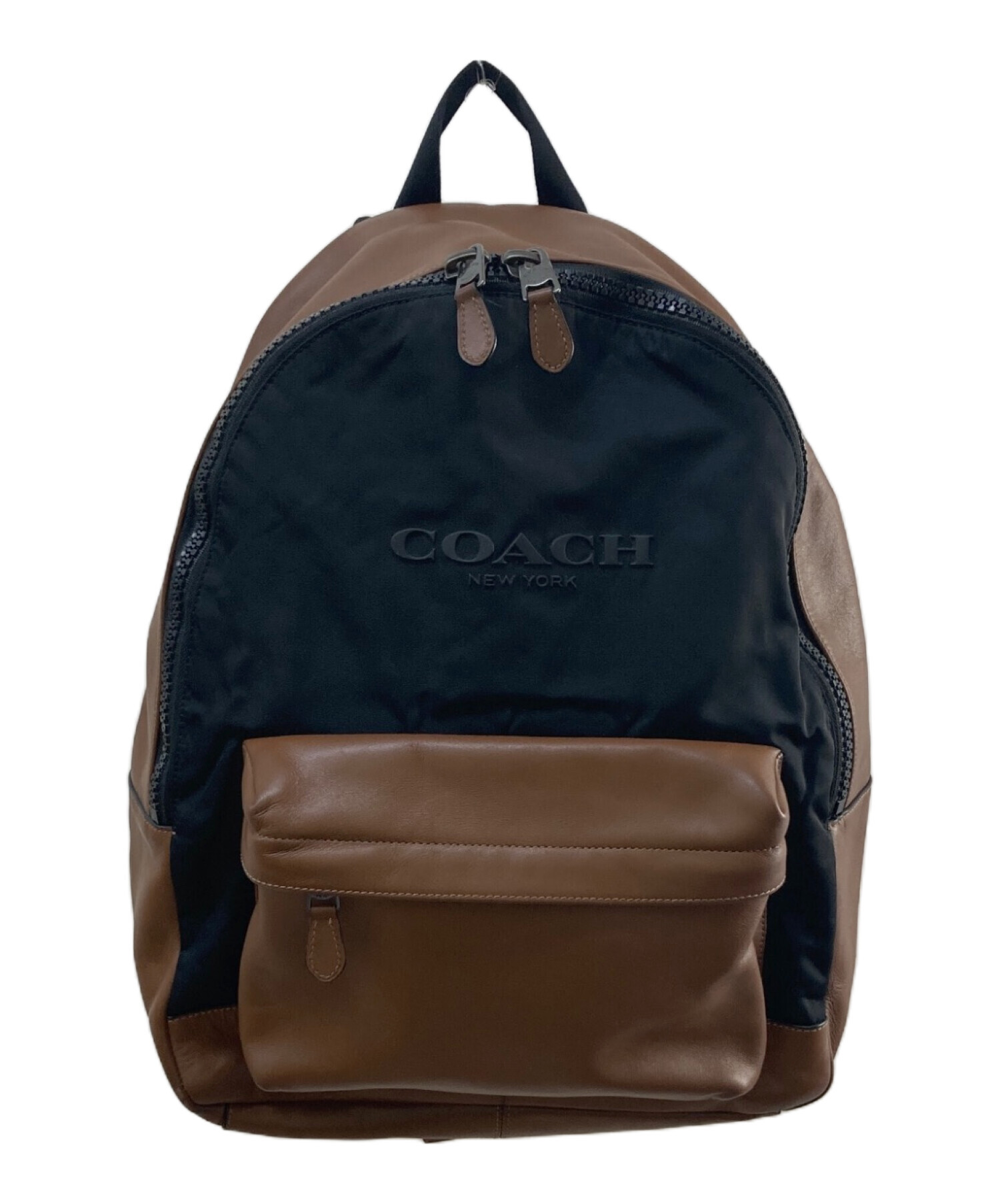 中古・古着通販】COACH (コーチ) レザー切替リュック ブラウン