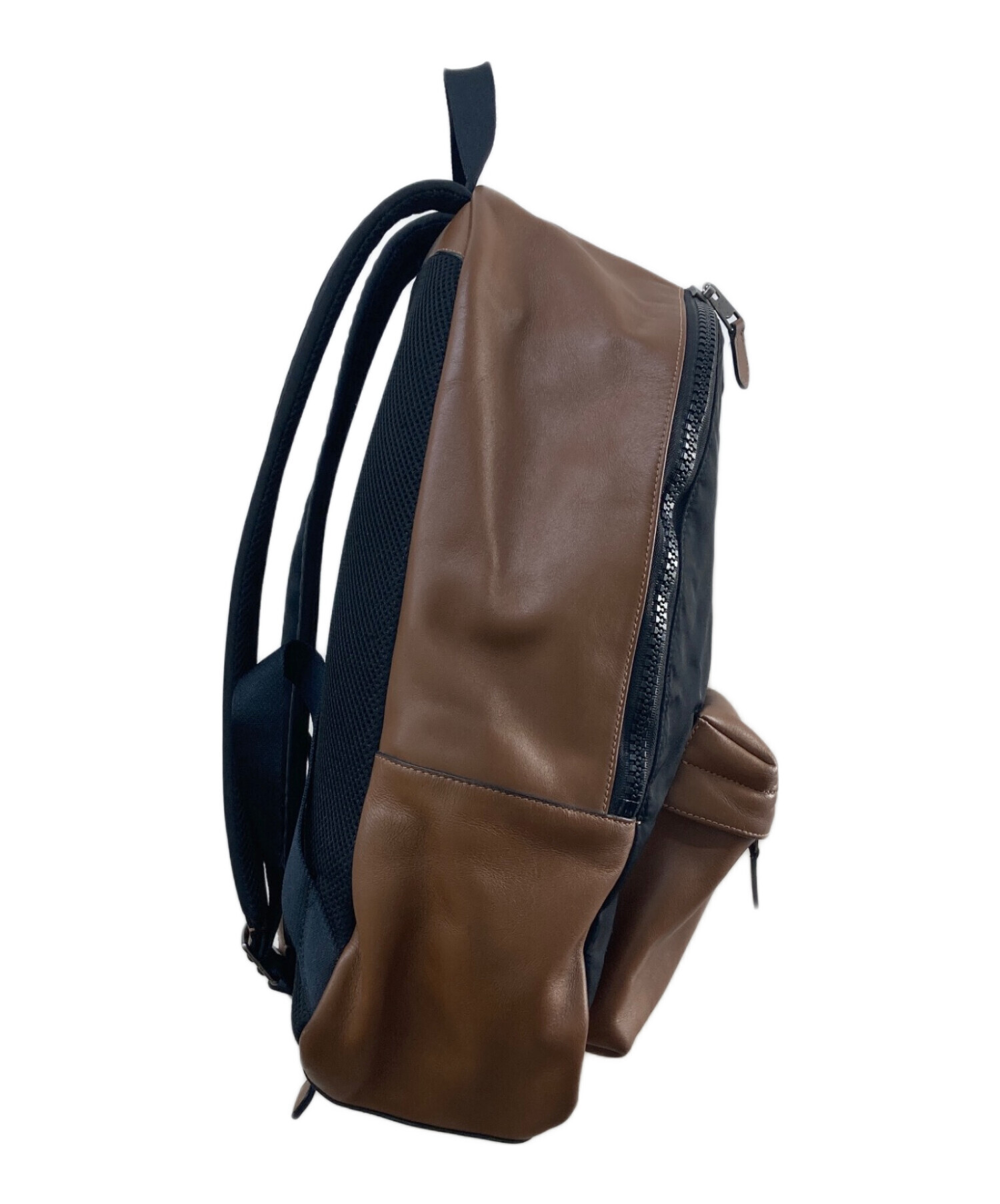 中古・古着通販】COACH (コーチ) レザー切替リュック ブラウン