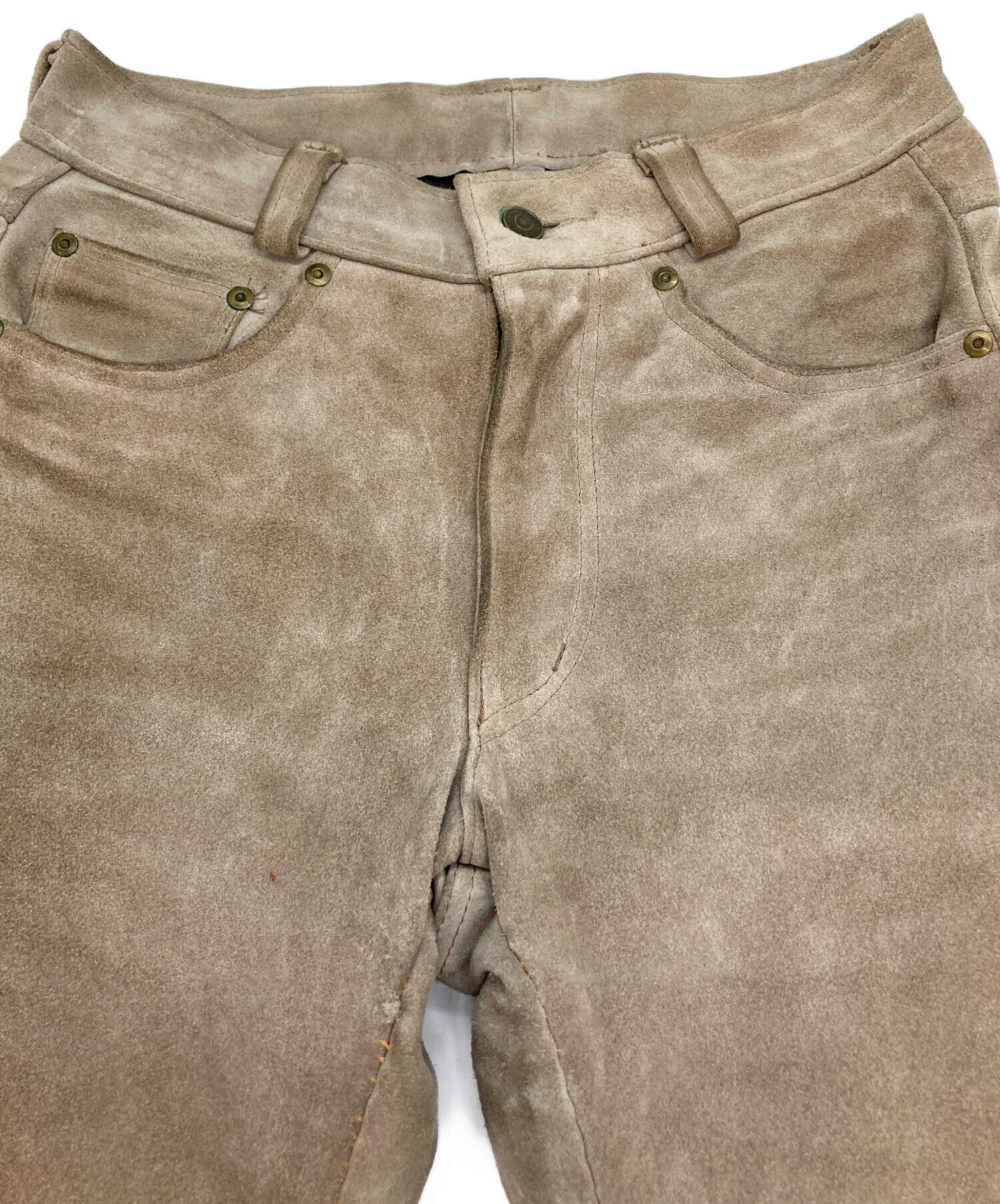 中古・古着通販】Schott (ショット) レザーパンツ ベージュ サイズ:W28