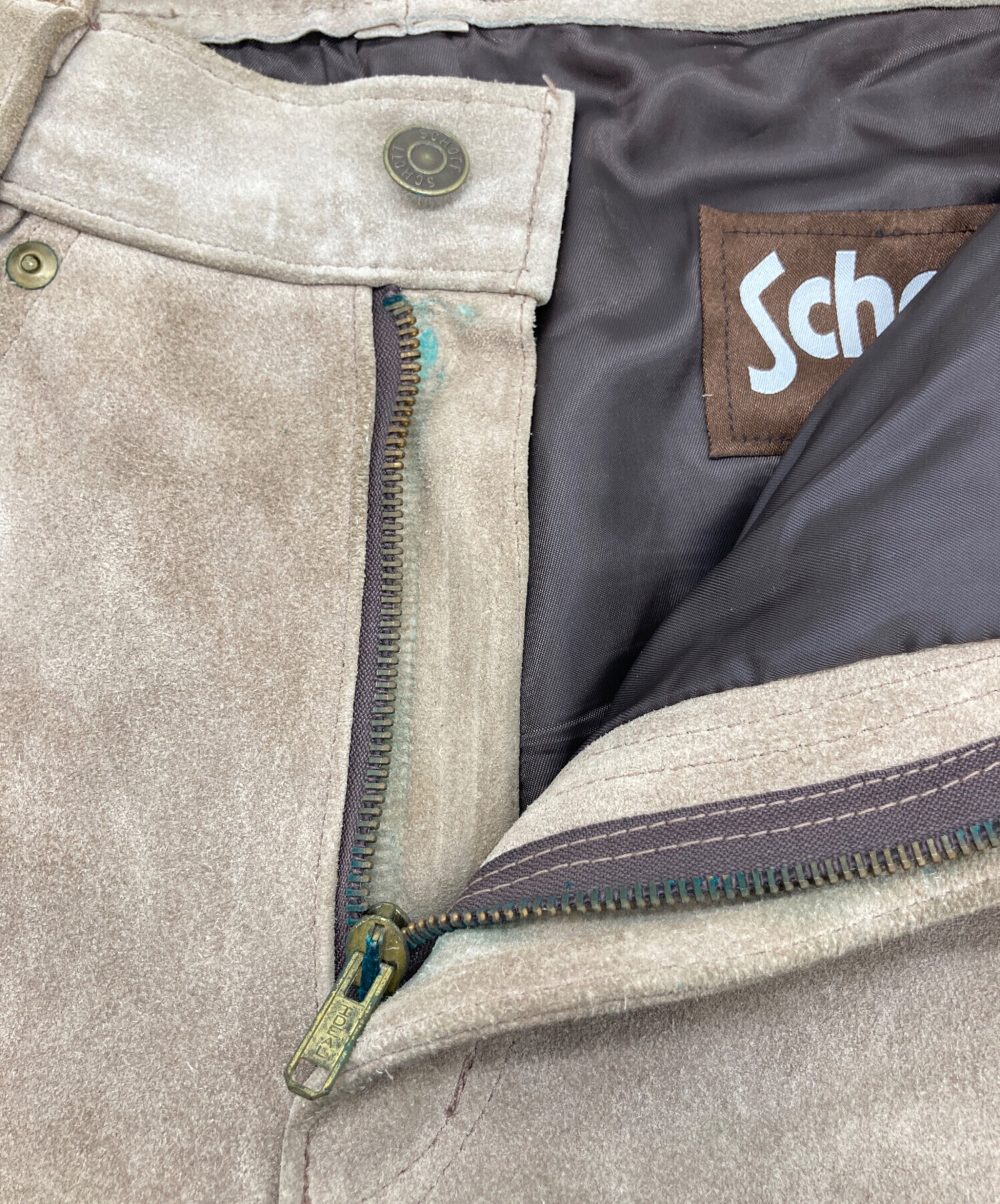 中古・古着通販】Schott (ショット) レザーパンツ ベージュ サイズ:W28