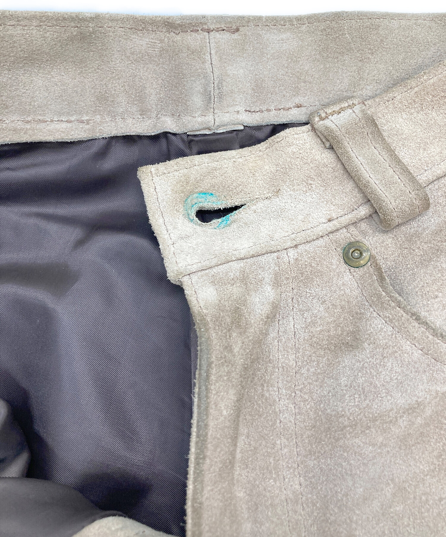 中古・古着通販】Schott (ショット) レザーパンツ ベージュ サイズ:W28