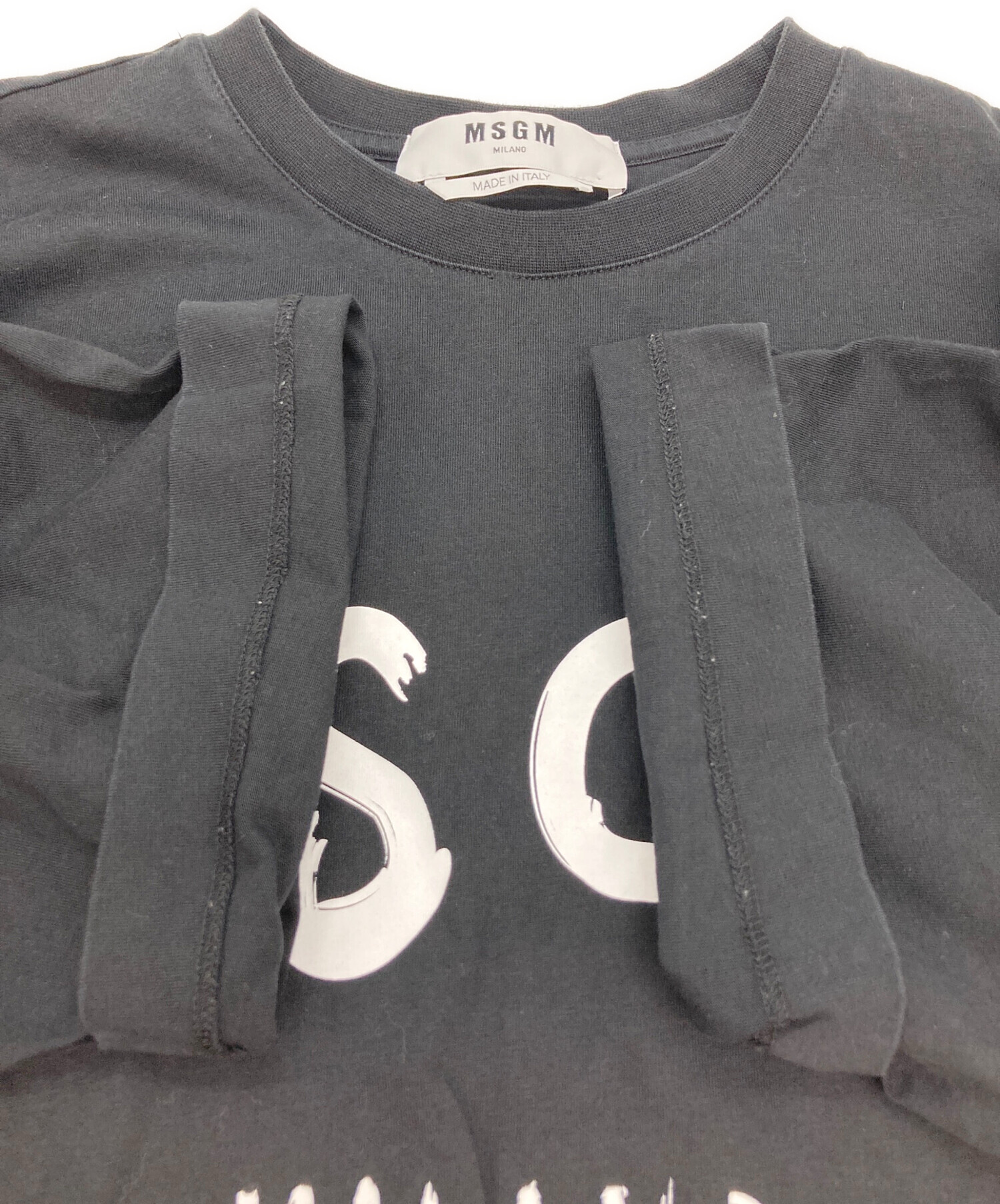 中古・古着通販】MSGM (エムエスジーエム) ロゴワンピース ブラック