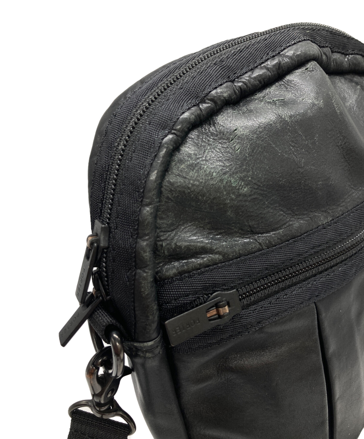 中古・古着通販】PORTER (ポーター) オールレザーショルダーバッグ 