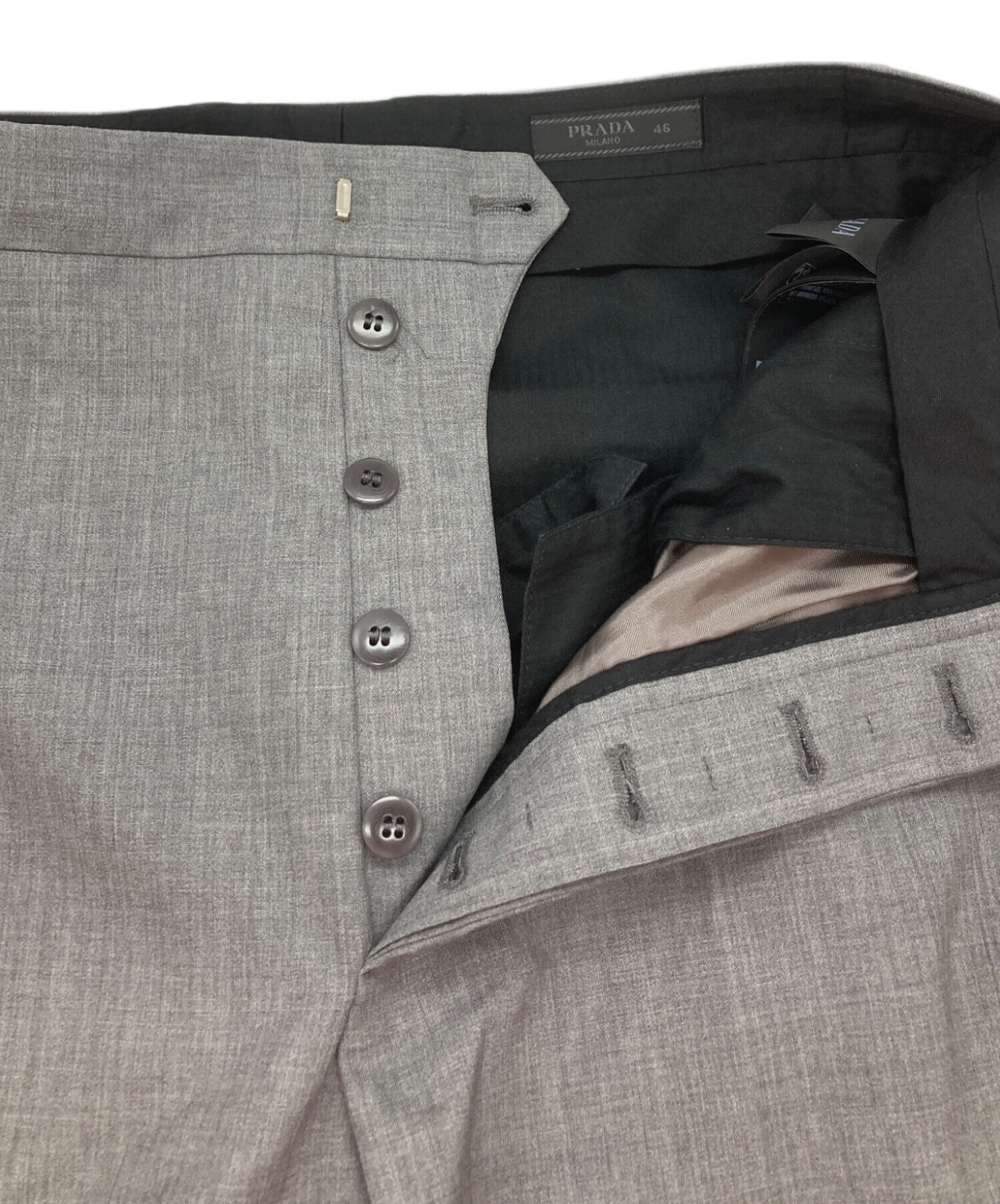 prada 25ss？ グレー スラックス PRADA（プラダ）スラックス グレー サイズ:46(M位) メンズ