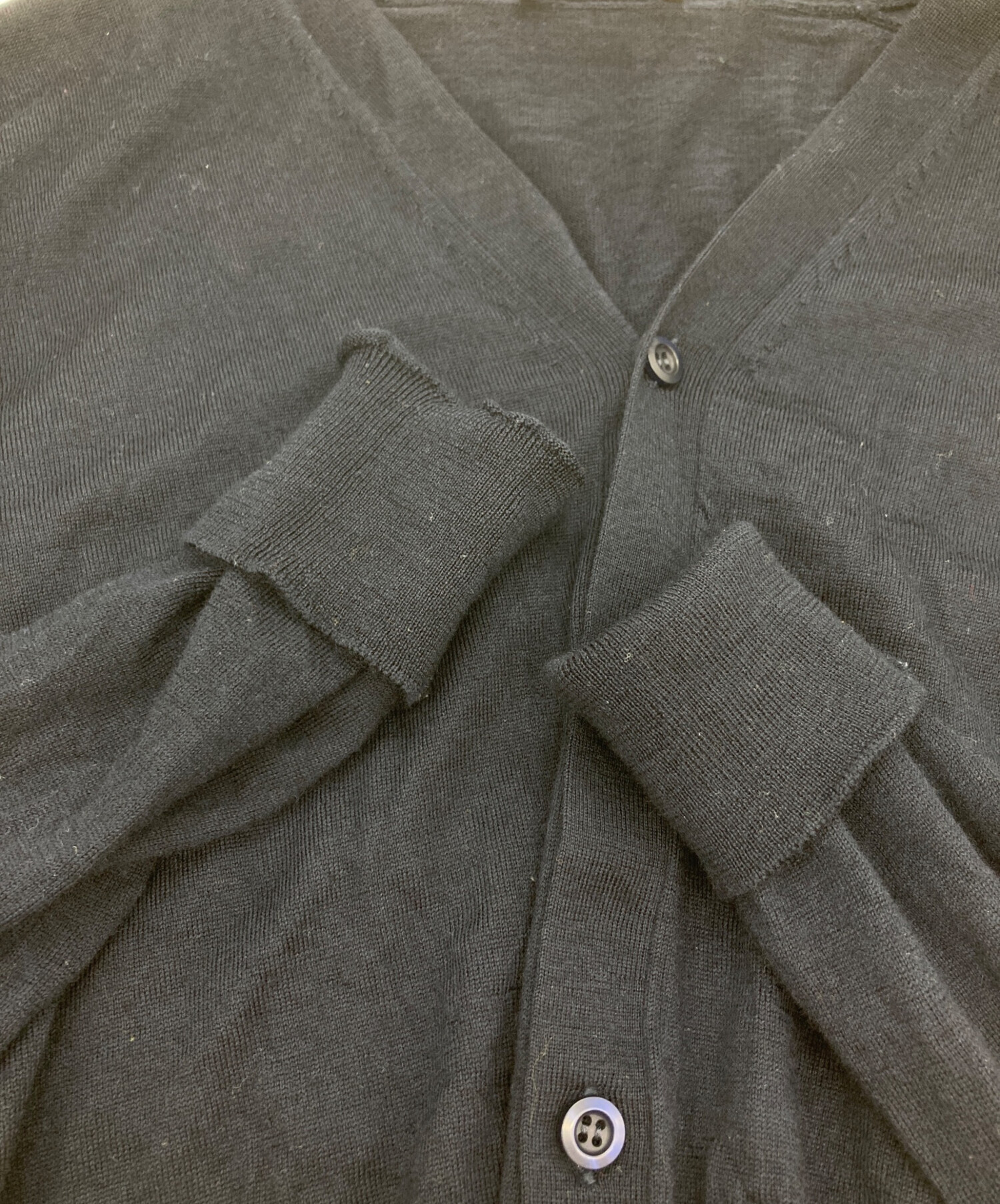 中古・古着通販】PRADA (プラダ) バージンウールカーディガン ネイビー