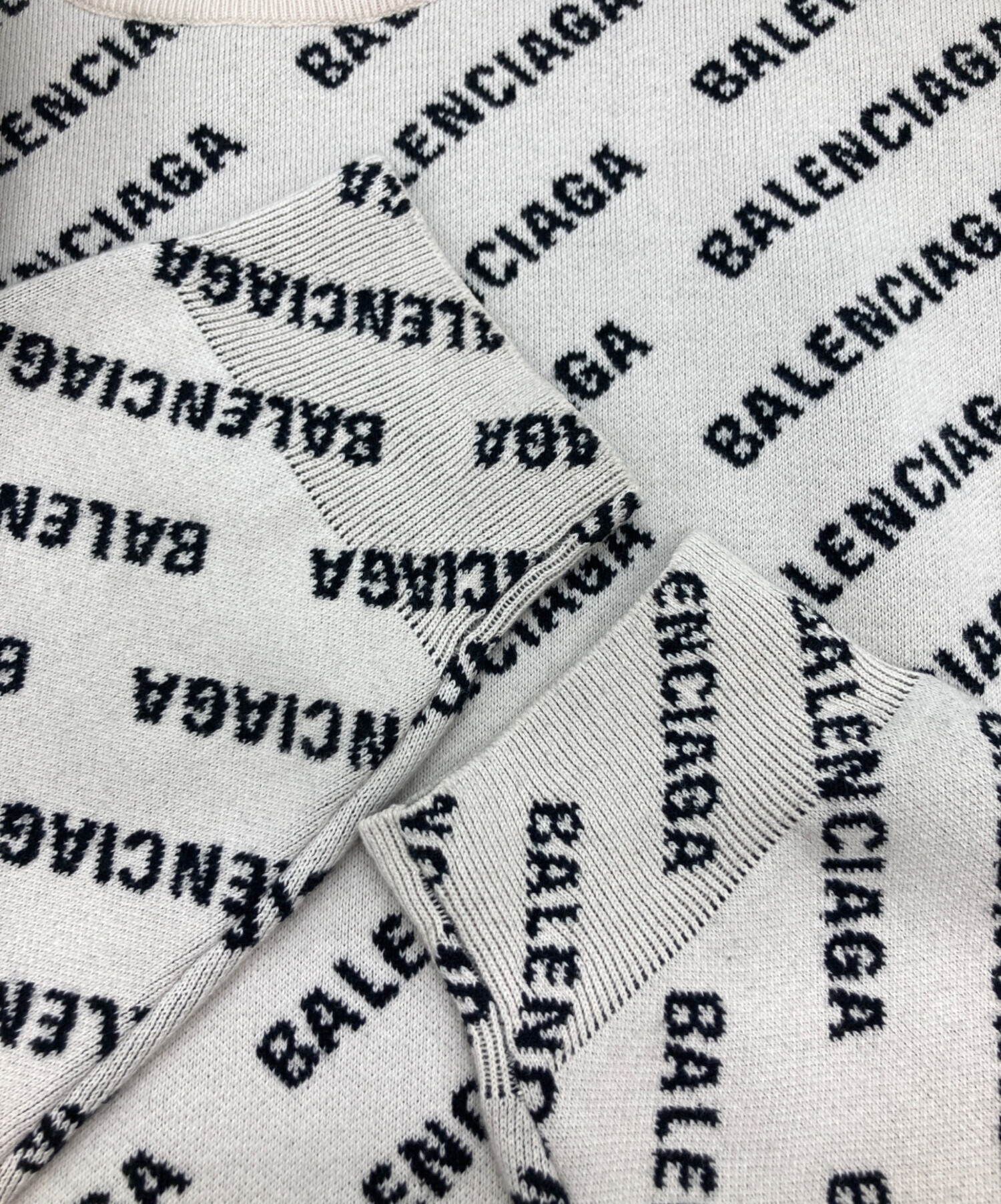 中古・古着通販】BALENCIAGA (バレンシアガ) オールオーバーロゴニット