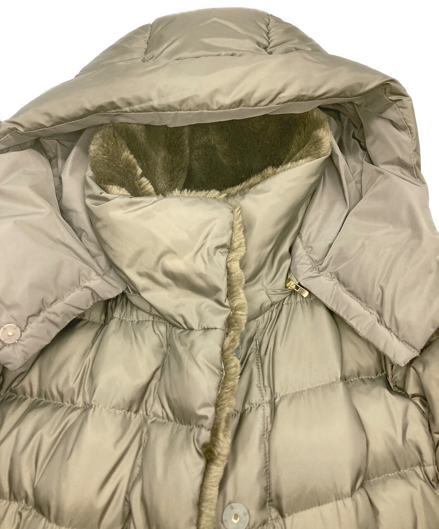 【ボールジィ】ライトダウンコンビ リバーシブルフーデットコート カーキ 36 中古・古着通販】BALLSEY (ボールジィ) ライトダウンコンビ