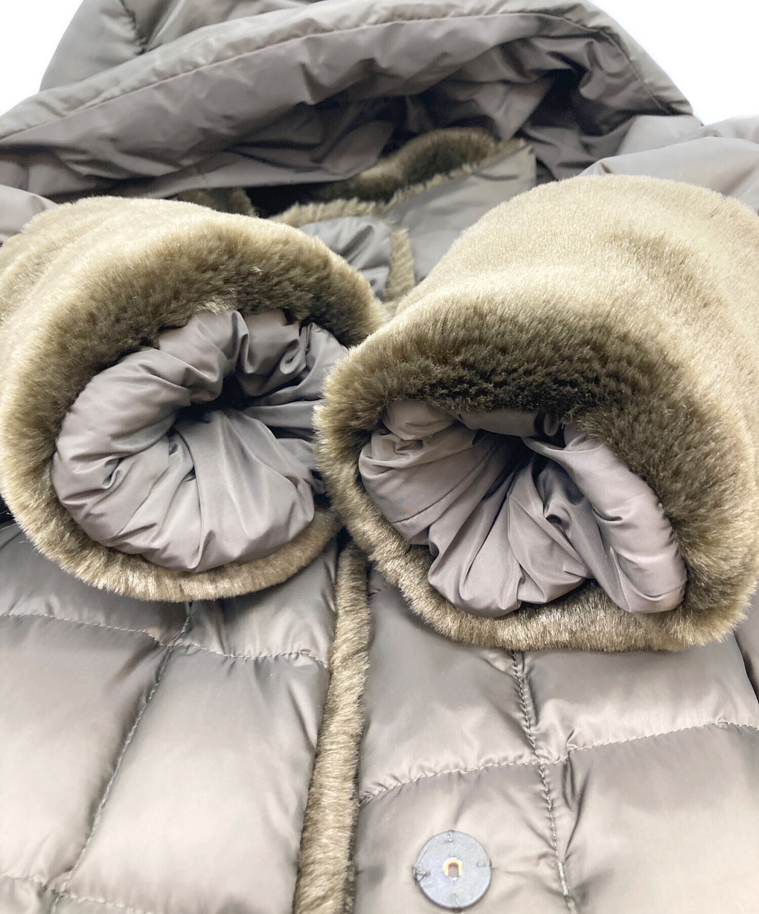 【ボールジィ】ライトダウンコンビ リバーシブルフーデットコート カーキ 36 中古・古着通販】BALLSEY (ボールジィ) ライトダウンコンビ