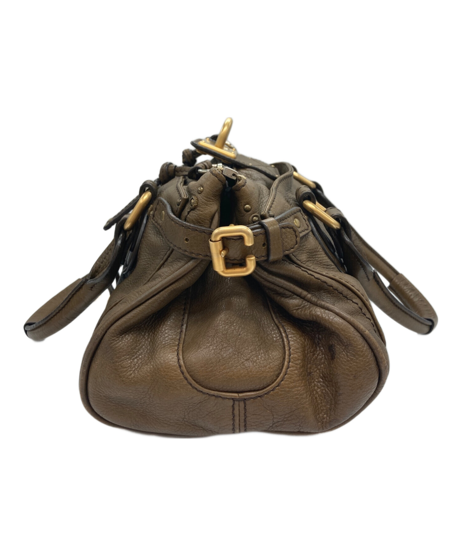 中古・古着通販】Chloe (クロエ) レザーハンドバッグ ブラウン