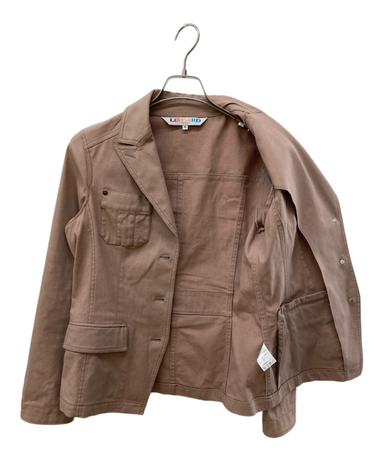 LEONARD SPORT　レオナールスポーツ ジャケットブラウス　サイズ40 中古・古着通販】LEONARD SPORT (レオナール スポーツ) ジャケット