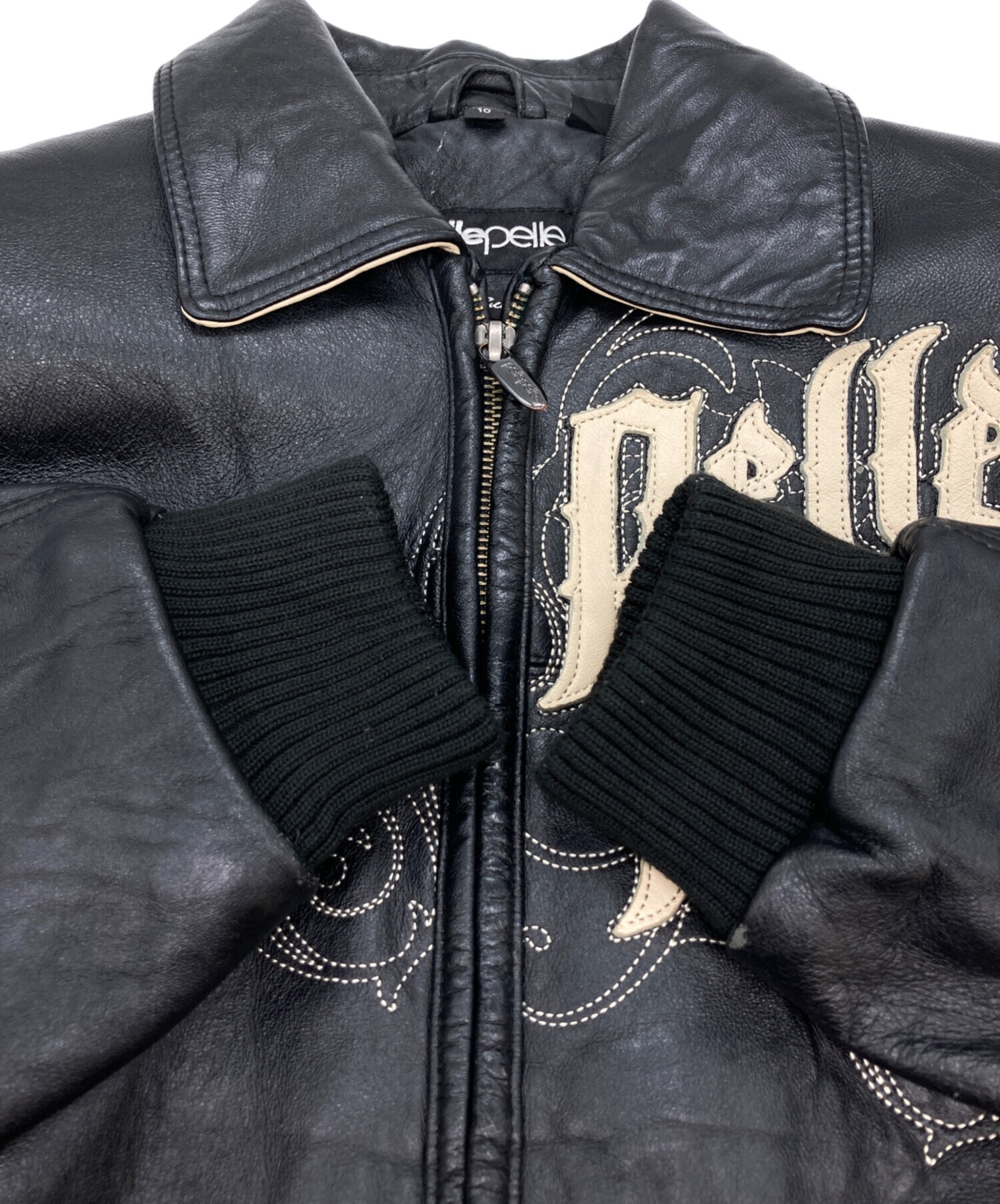 中古・古着通販】pellepelle (ペレペレ) レザージャケット ブラック