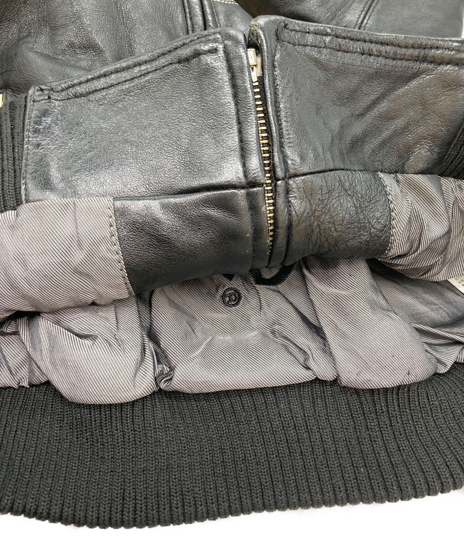 中古・古着通販】pellepelle (ペレペレ) レザージャケット ブラック