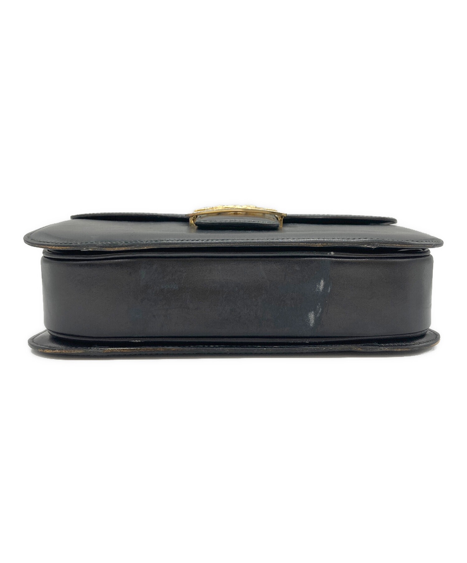 セリーヌ ショルダーバッグ ハンドバッグ 馬車金具 ブラック レザー レディース CELINE【中古】 CELINE（セリーヌ） 馬車金具 ショルダーバッグ ブラック レザー