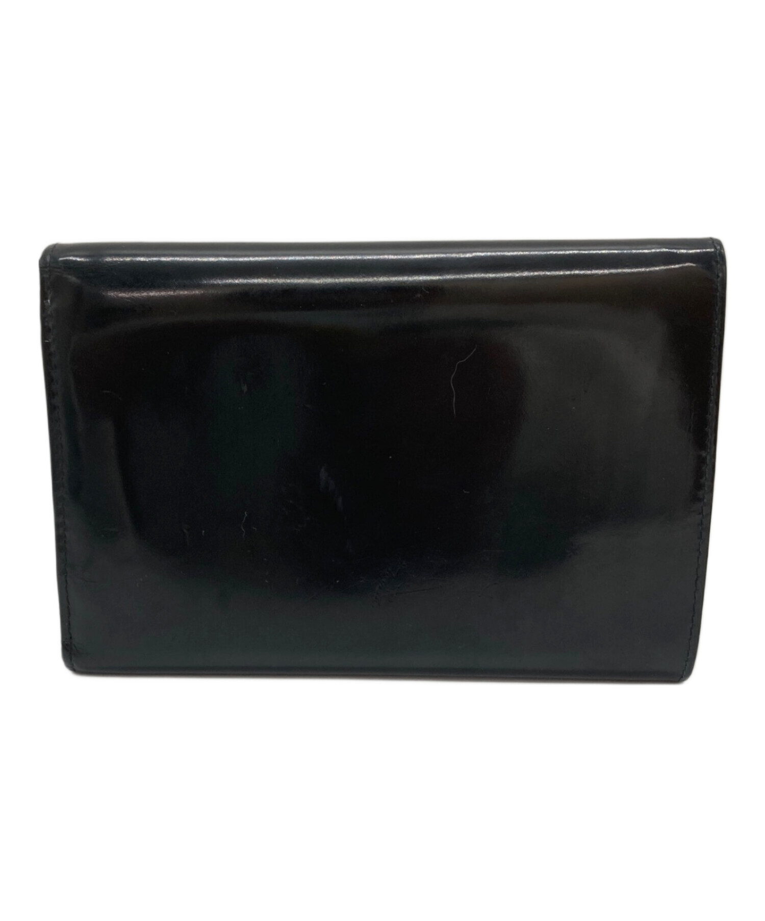 中古・古着通販】PRADA (プラダ) エナメル3つ折り財布 ブラック