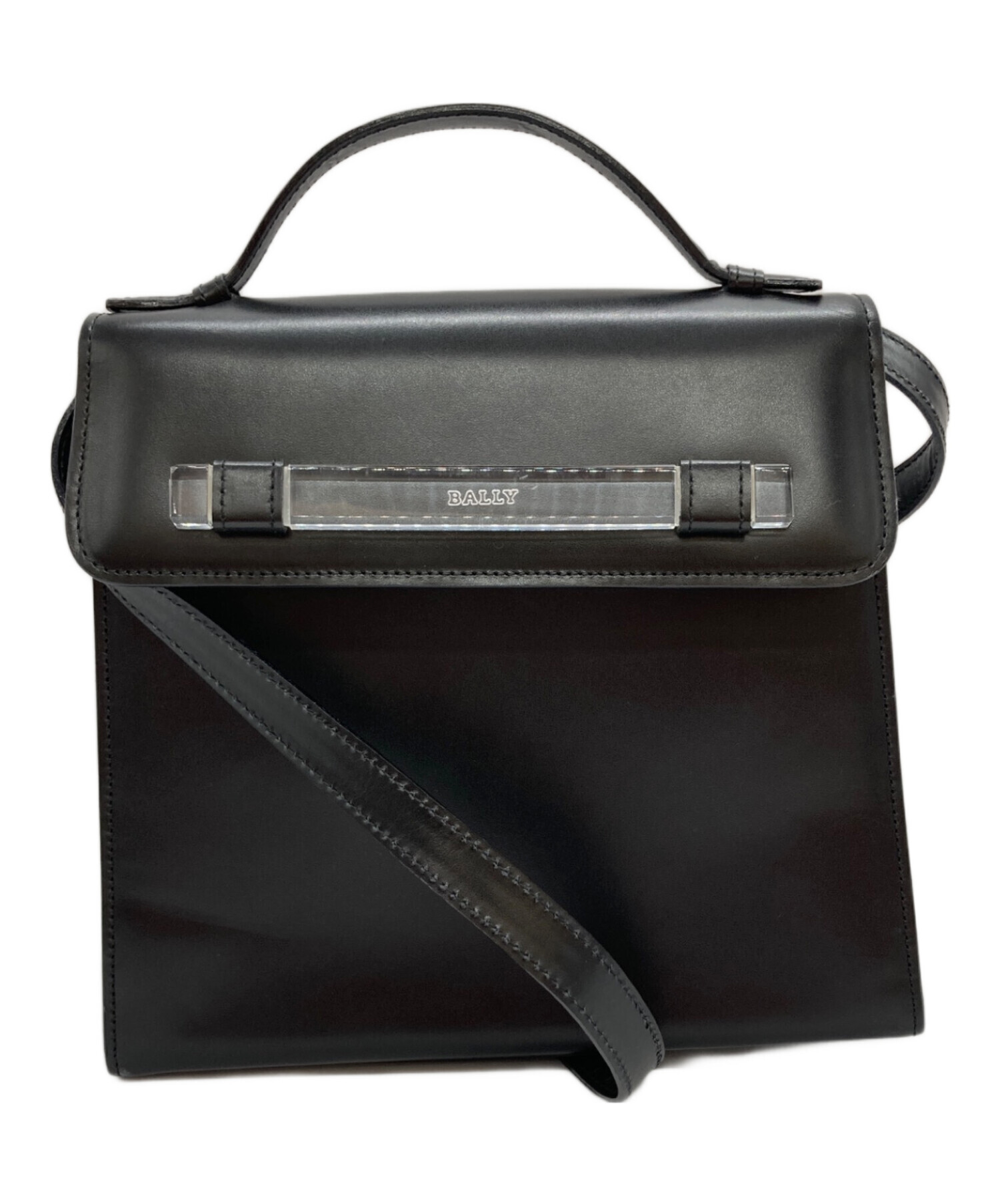 中古・古着通販】BALLY (バリー) レザーハンドバッグ ブラック