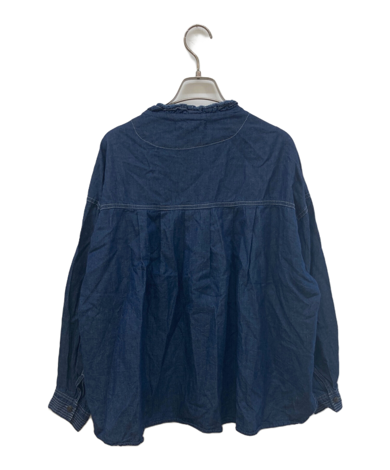中古・古着通販】tumugu (ツムグ) 4.5ozコットンリネンデニムフリル