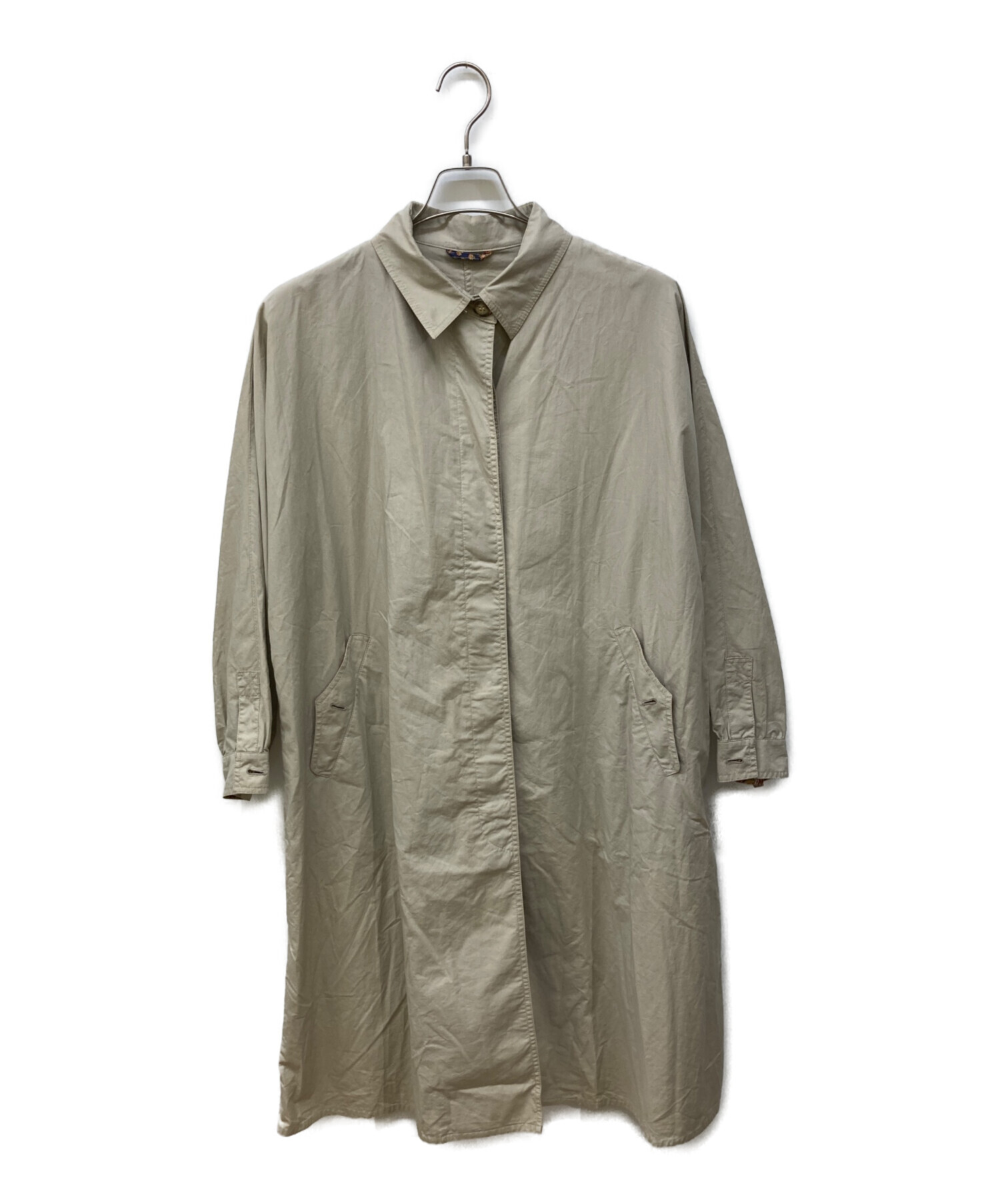 中古・古着通販】HERNO (ヘルノ) 比翼ステンカラーコート ベージュ