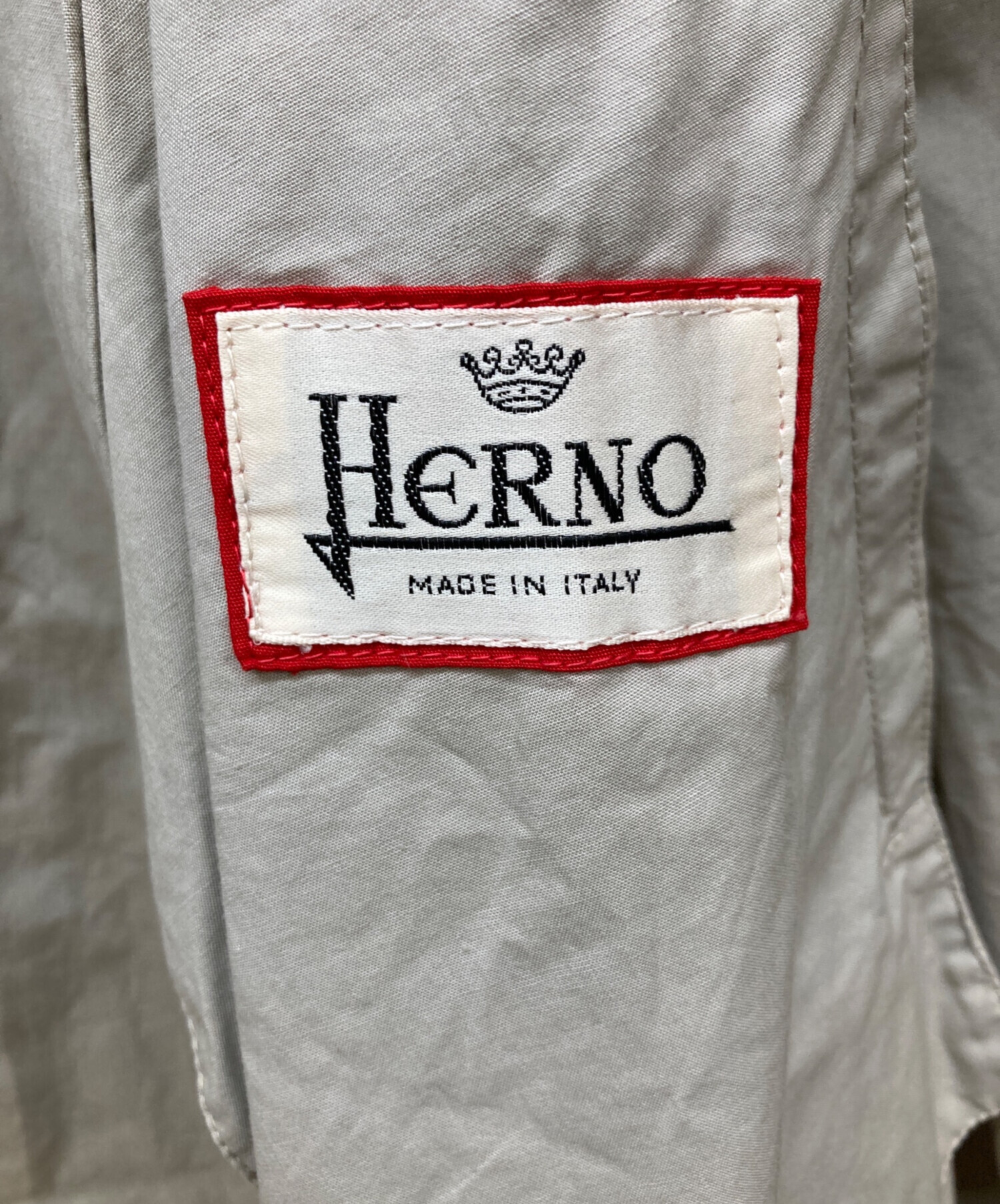 中古・古着通販】HERNO (ヘルノ) 比翼ステンカラーコート ベージュ