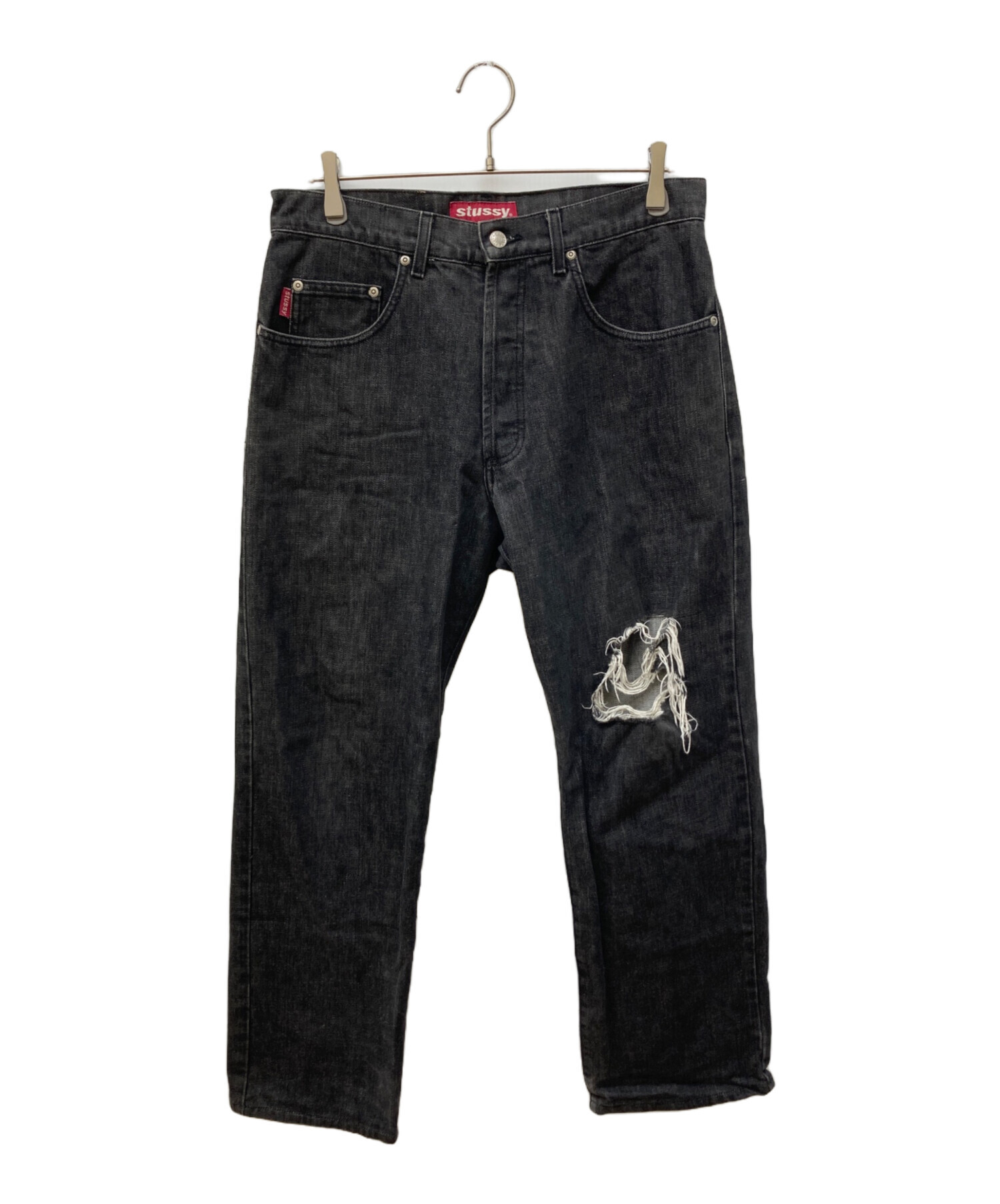 Stussy ジーンズ ブラック 32 中古・古着通販】stussy (ステューシー) デニムパンツ ブラック サイズ