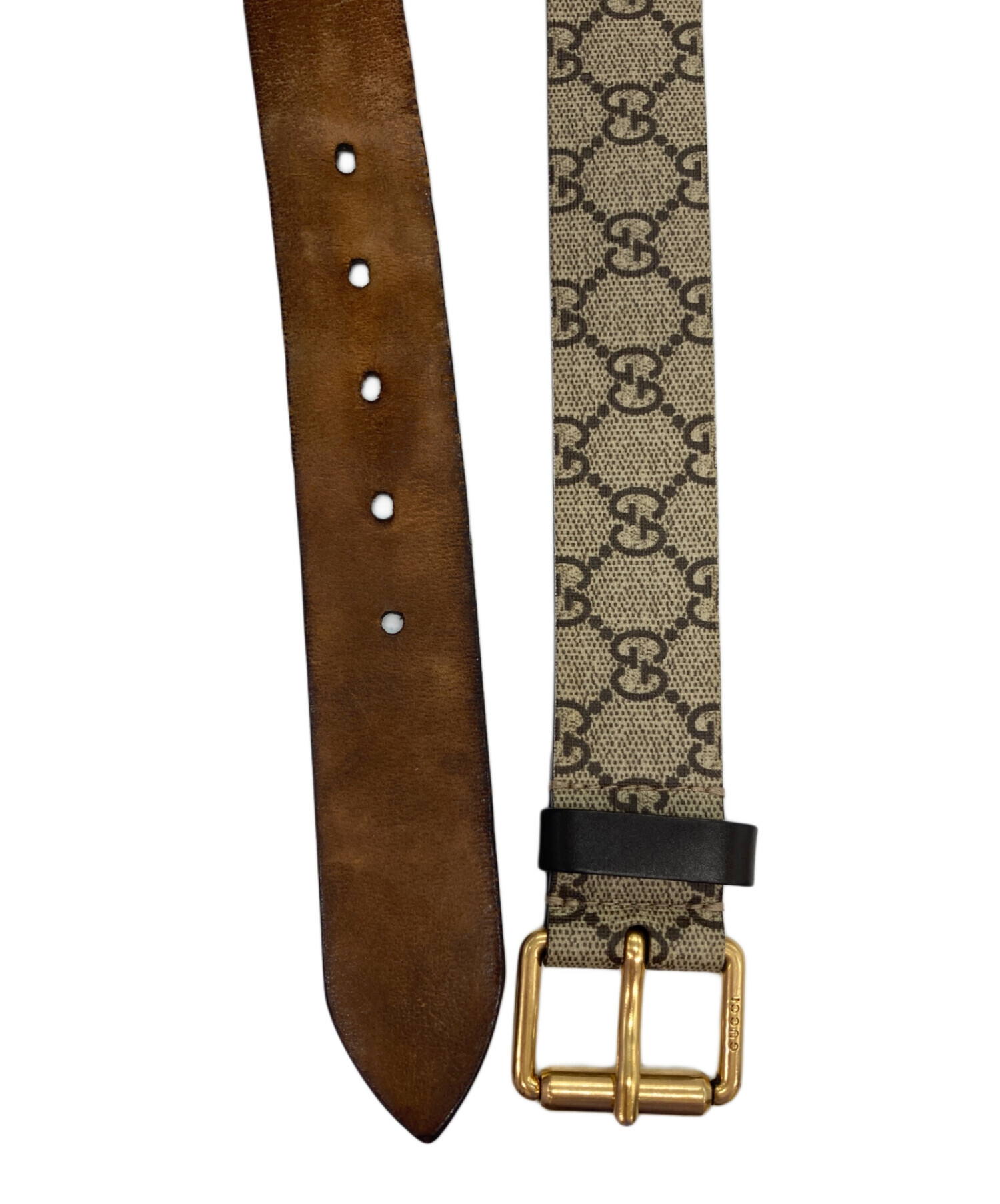 中古・古着通販】GUCCI (グッチ) スネークプリントレザーベルト/GG