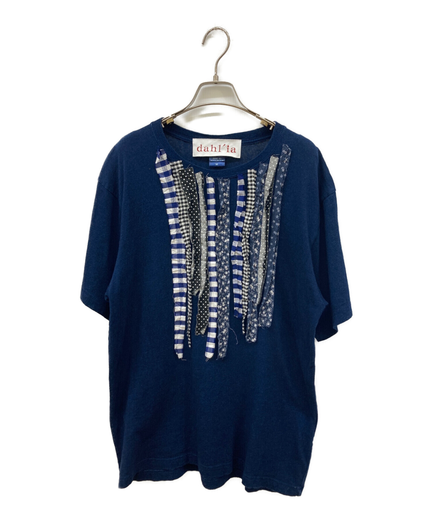 中古・古着通販】dahl'ia (ダリア) フリルリメイクTシャツ ネイビー